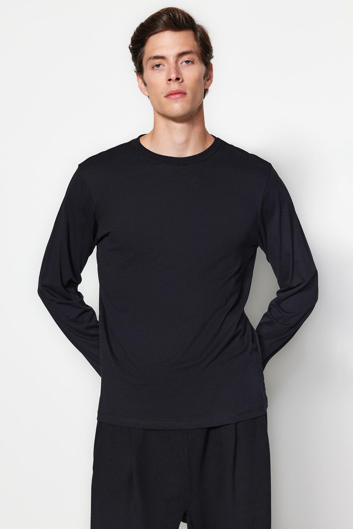 تيشيرت أساسي من القطن، مجموعة من 3 قطع، ألوان متعددة, Black-Navy Blue, large image number 4