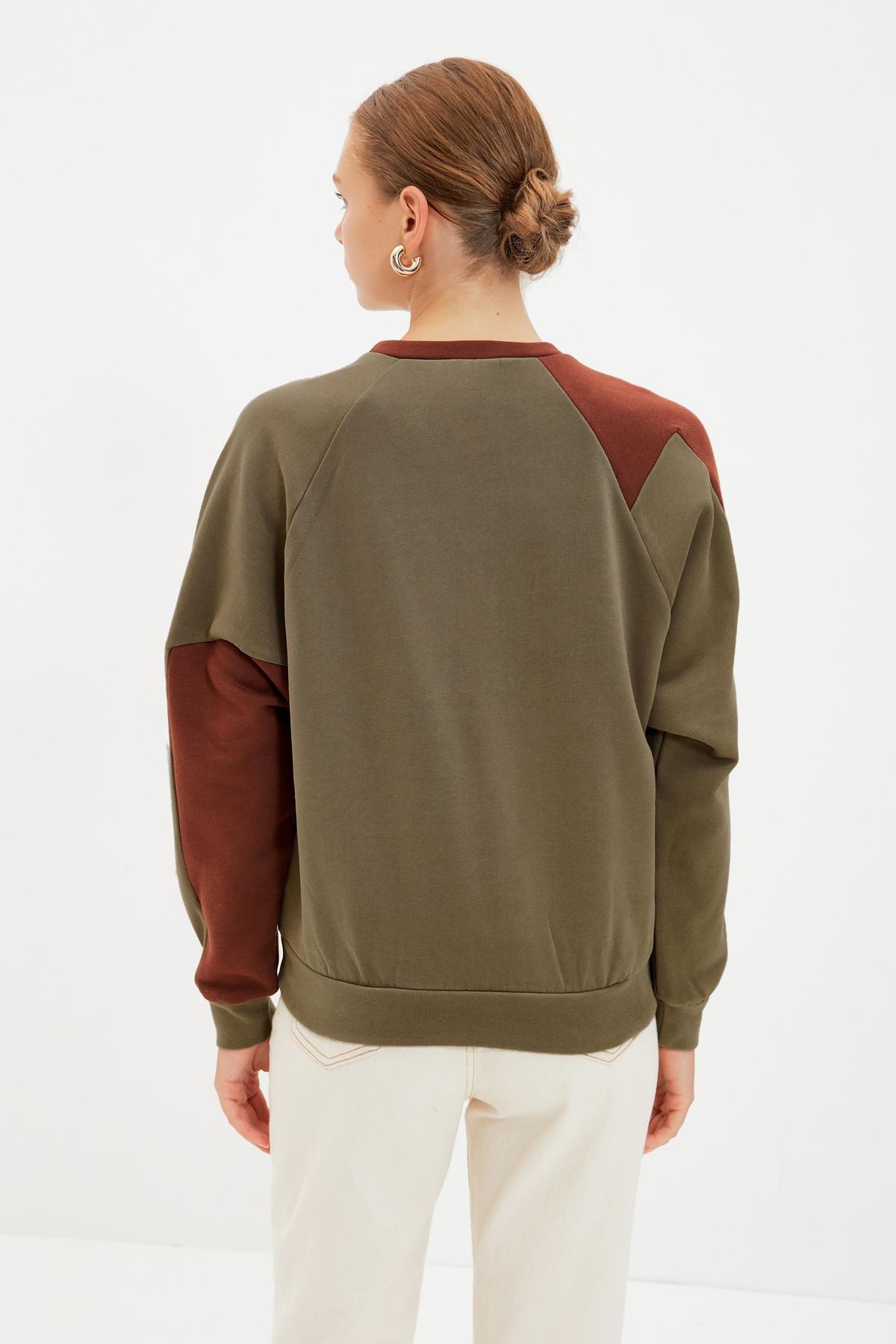 Khaki Crew Neck Sweatshirt, , large image number 2
