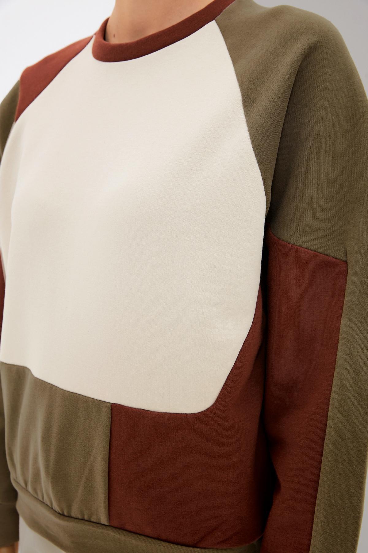 Khaki Crew Neck Sweatshirt, , large image number 3