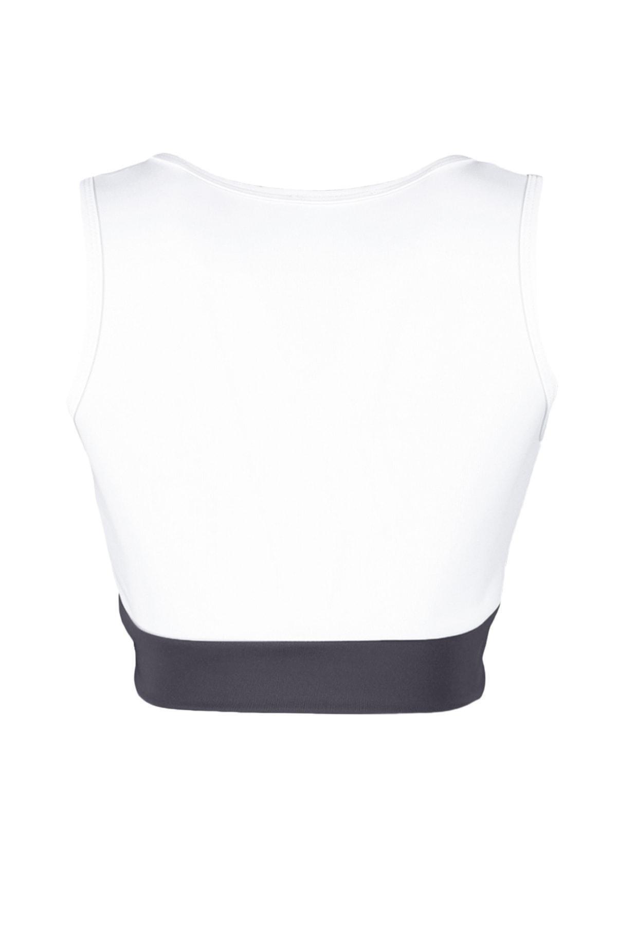 White Colourblock Sports Bra, , large image number 7