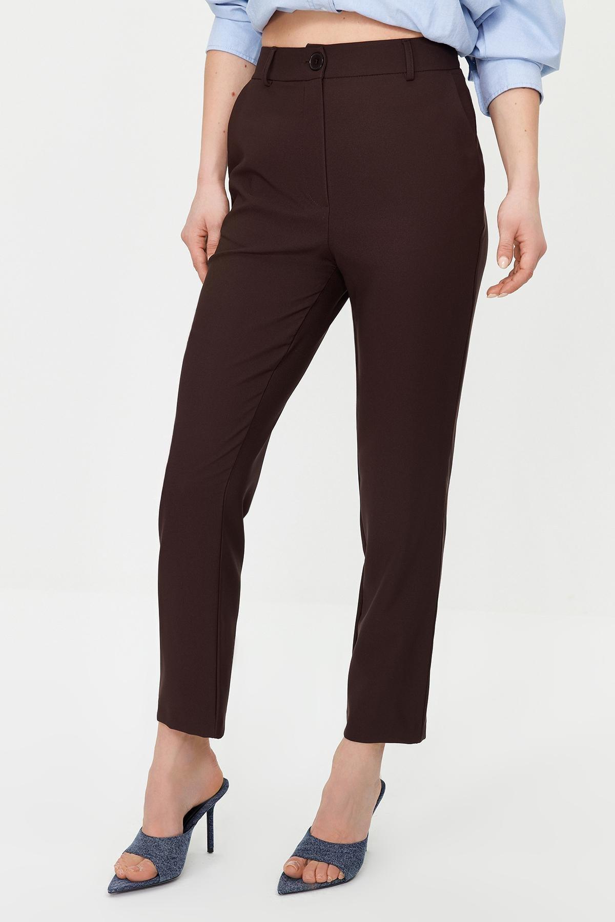 Trendyol - Brown Basic Cigarette Trousers