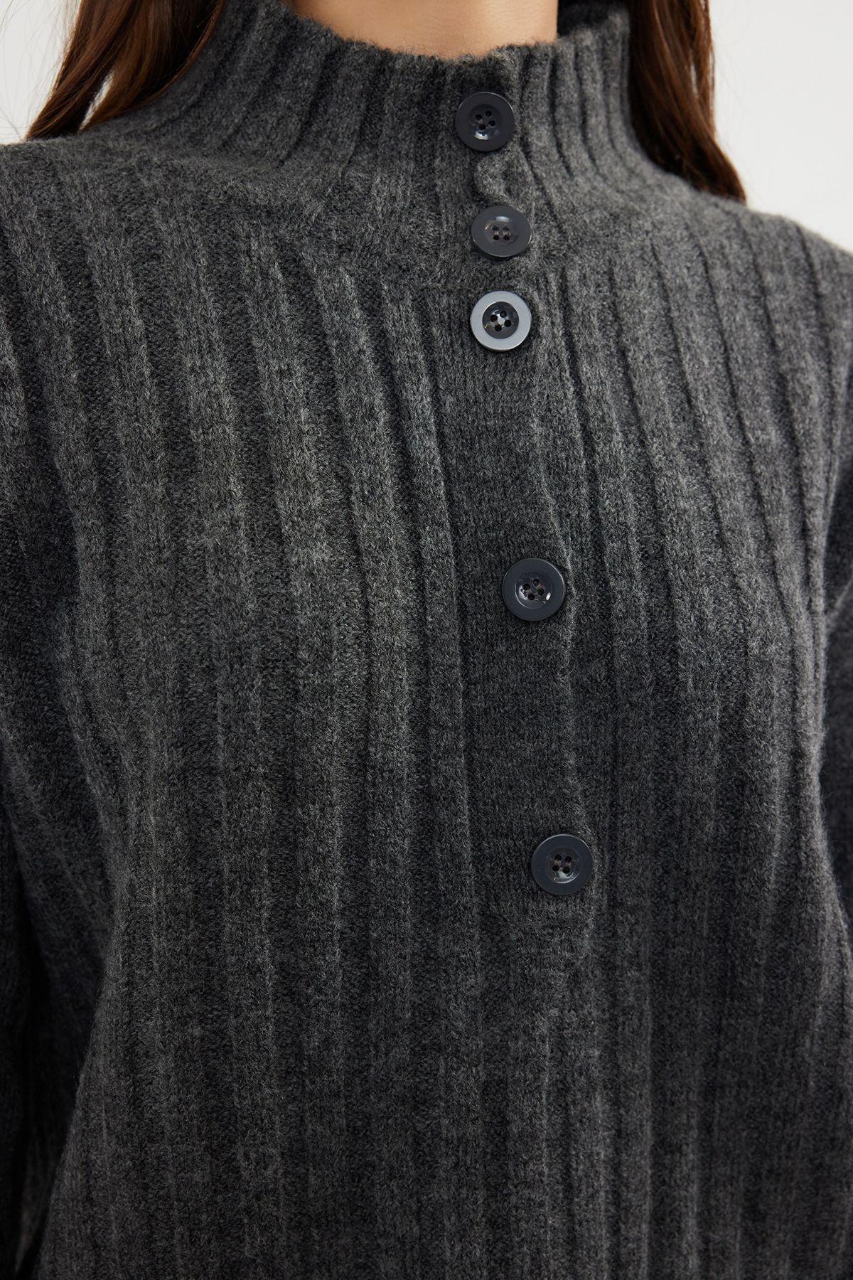 Anthracite Textured Oversized Knitwear, , large image number 3
