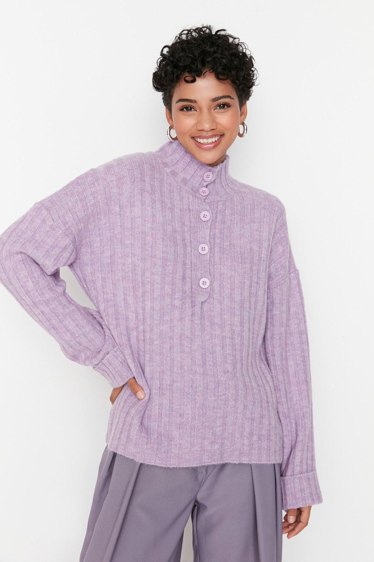 Purple Oversize Sweater, , large image number 0