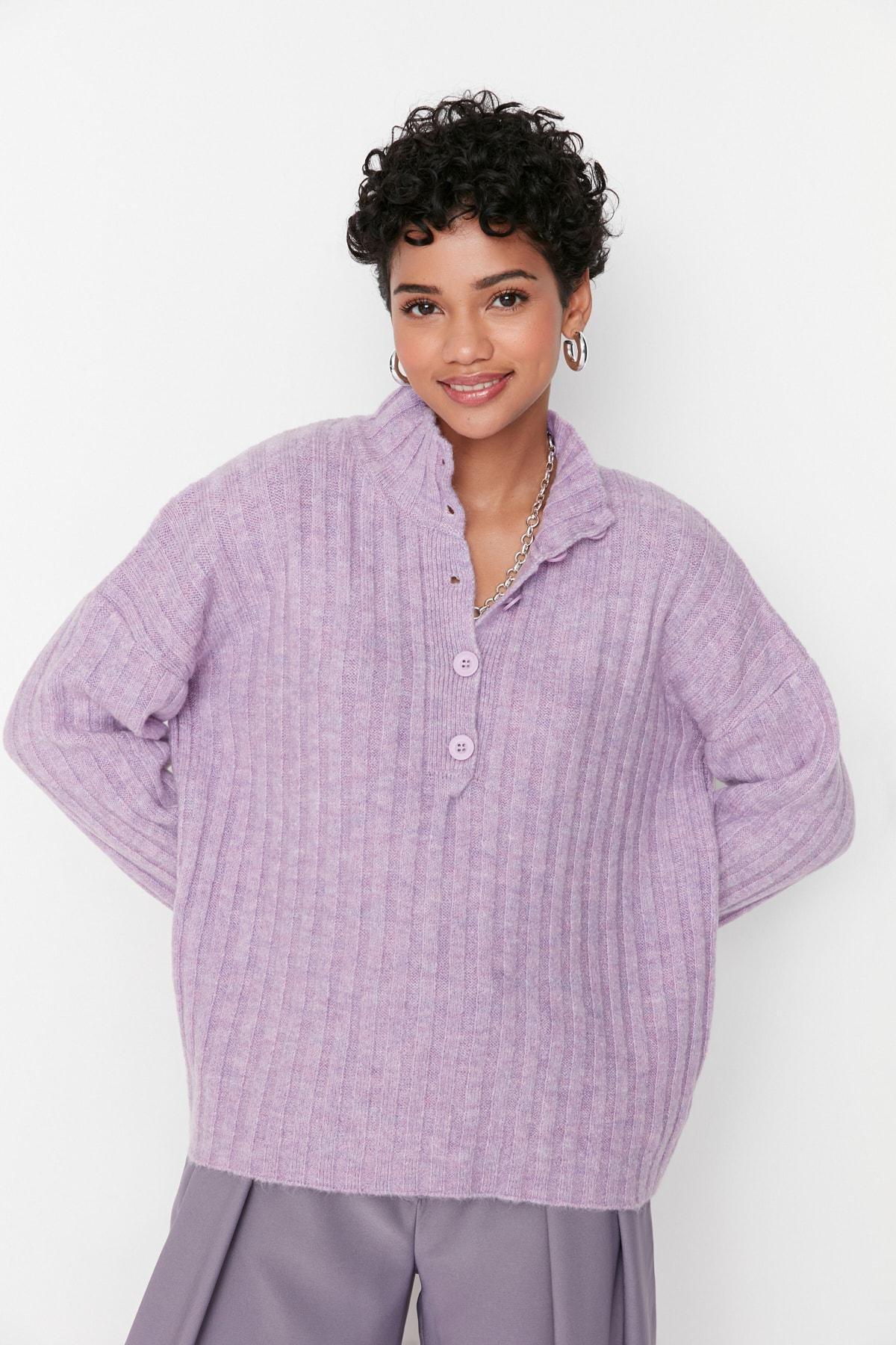 Purple Oversize Sweater, , large image number 1