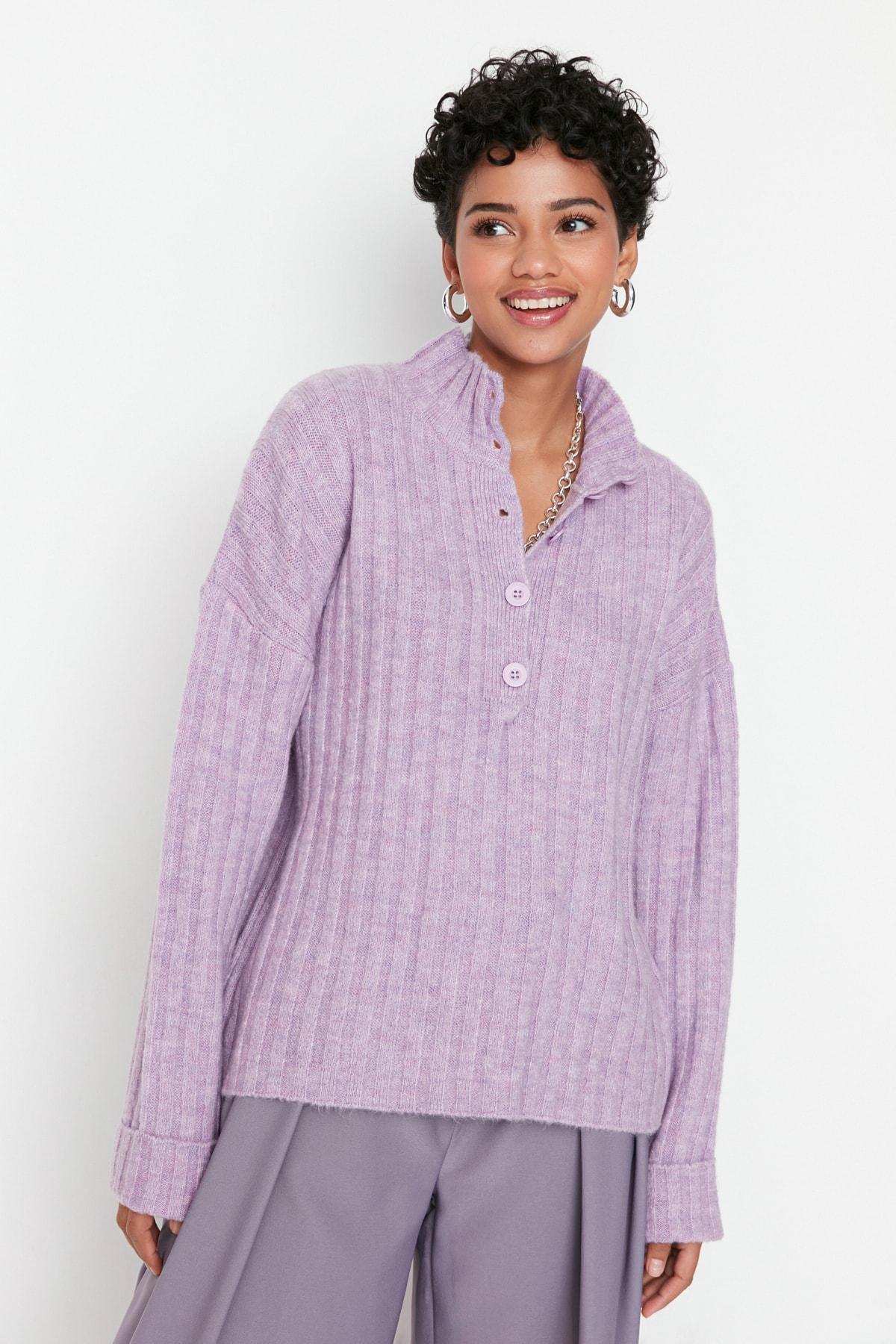 Purple Oversize Sweater, , large image number 2
