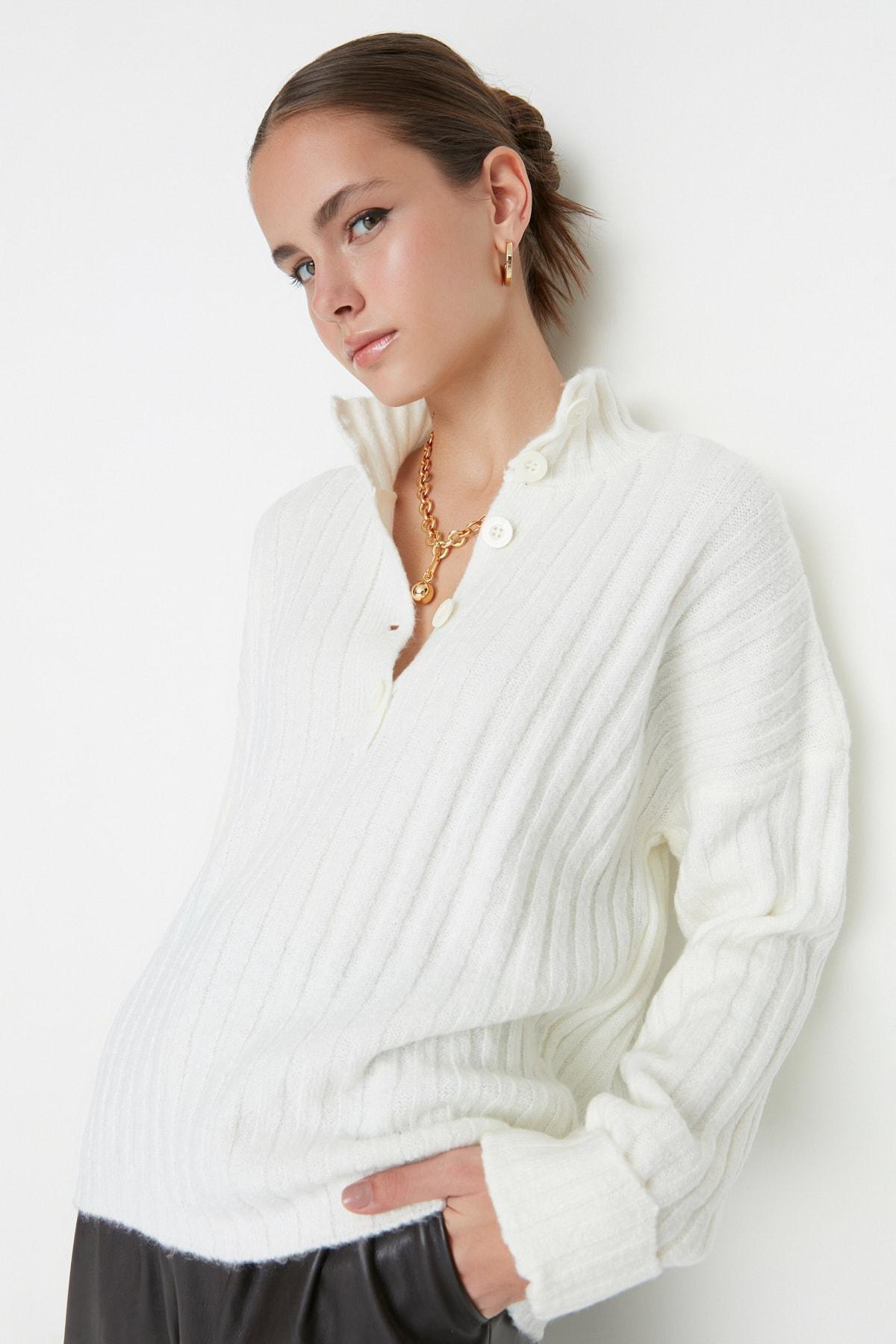 White Oversize Sweater, , large image number 0