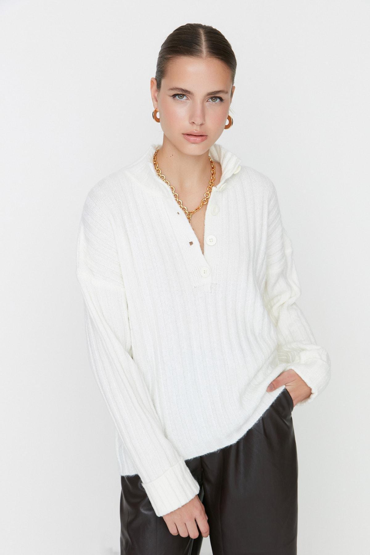 White Oversize Sweater, , large image number 2