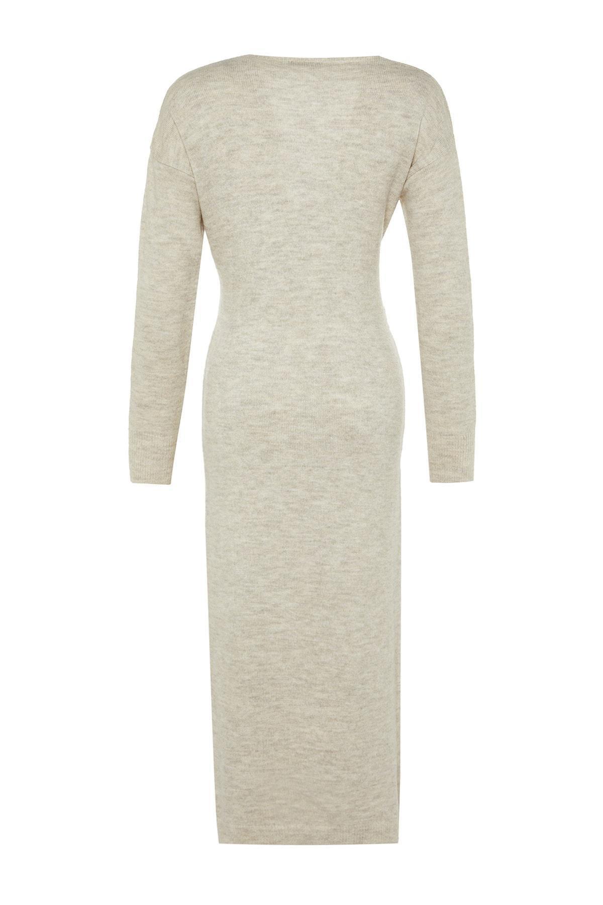 Grey Wrapover Double-Breasted Dress, , large image number 11