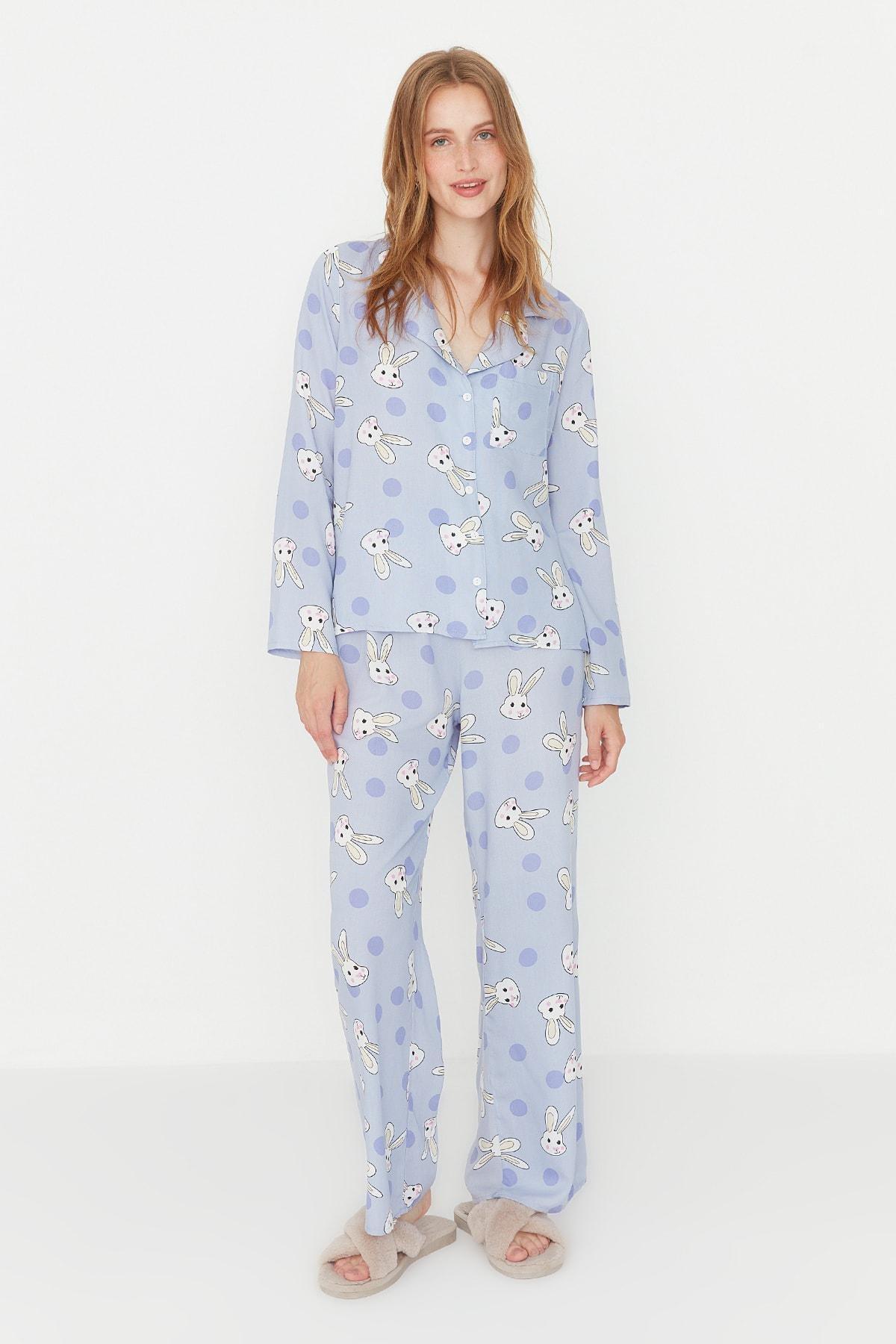 Purple Printed Pajama Set, , large image number 0