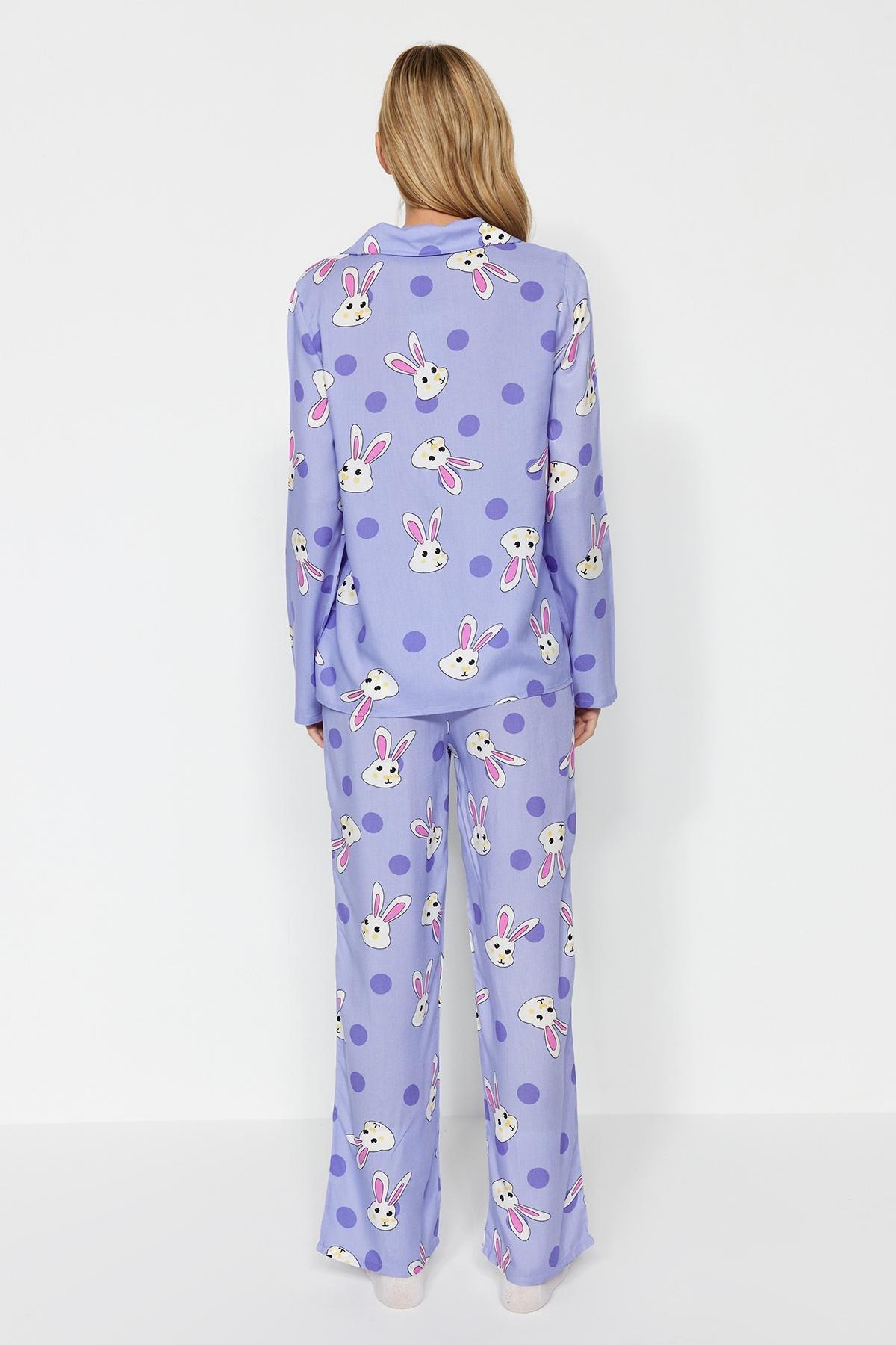 Purple Printed Pajama Set, , large image number 4