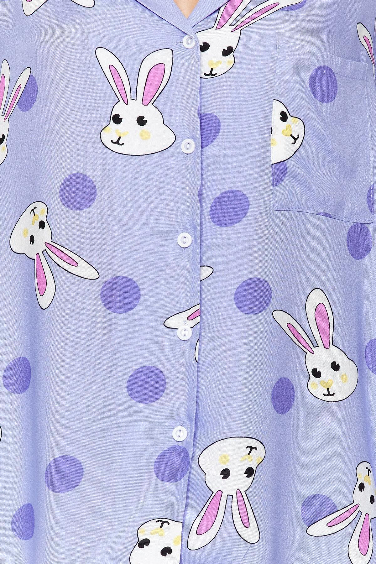 Purple Printed Pajama Set, , large image number 5