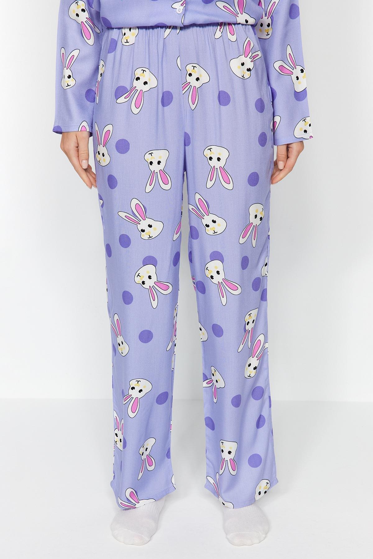 Purple Printed Pajama Set, , large image number 6