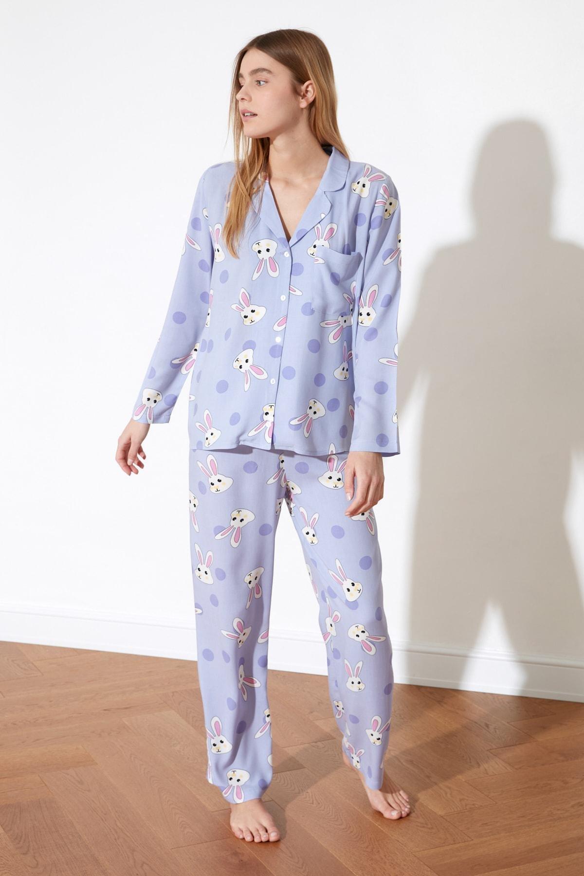 Purple Printed Pajama Set, , large image number 8