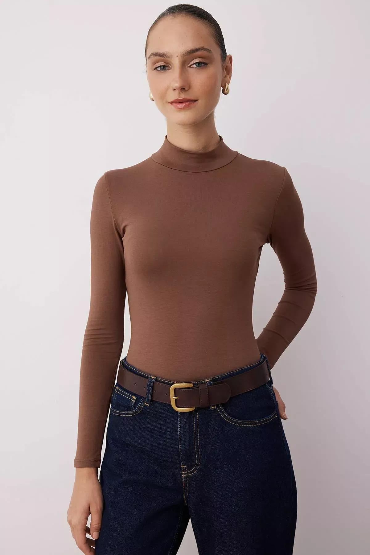 Collar Long Sleeve Bodysuit, , large image number 1
