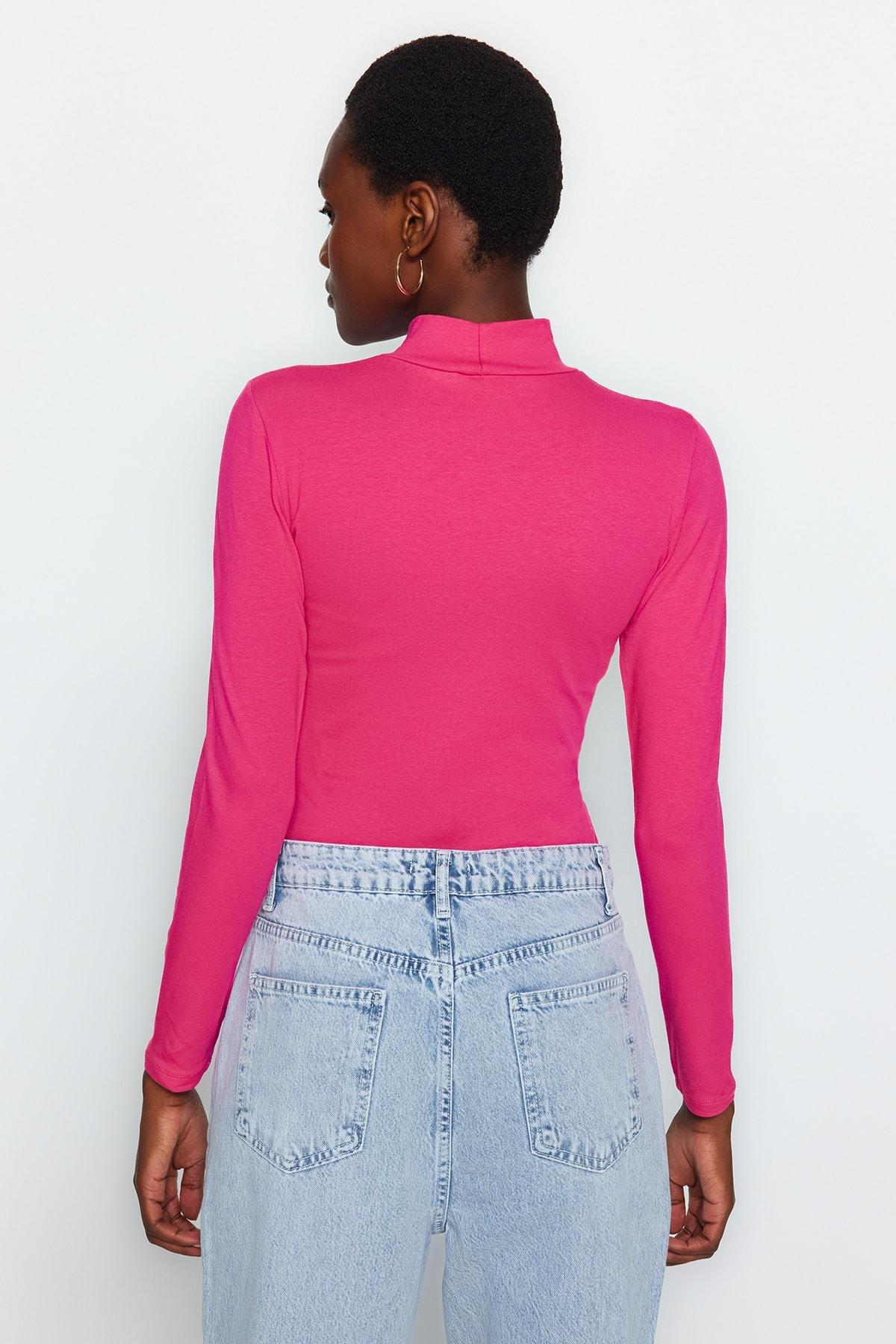 Pink Knitted Turtleneck Body, , large image number 4