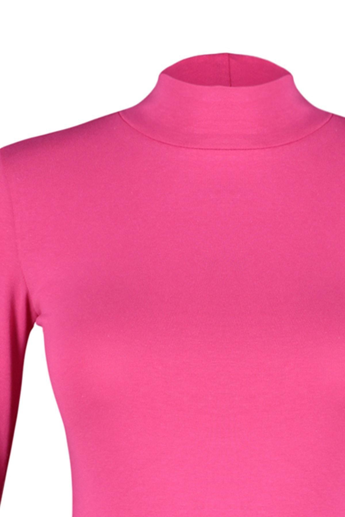 Pink Knitted Turtleneck Body, , large image number 5