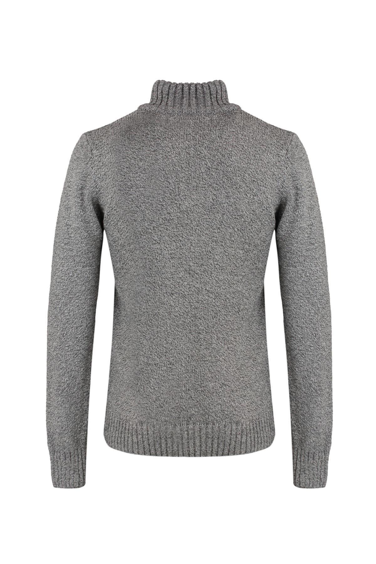 Grey Regular High Neck Sweater, , large image number 5