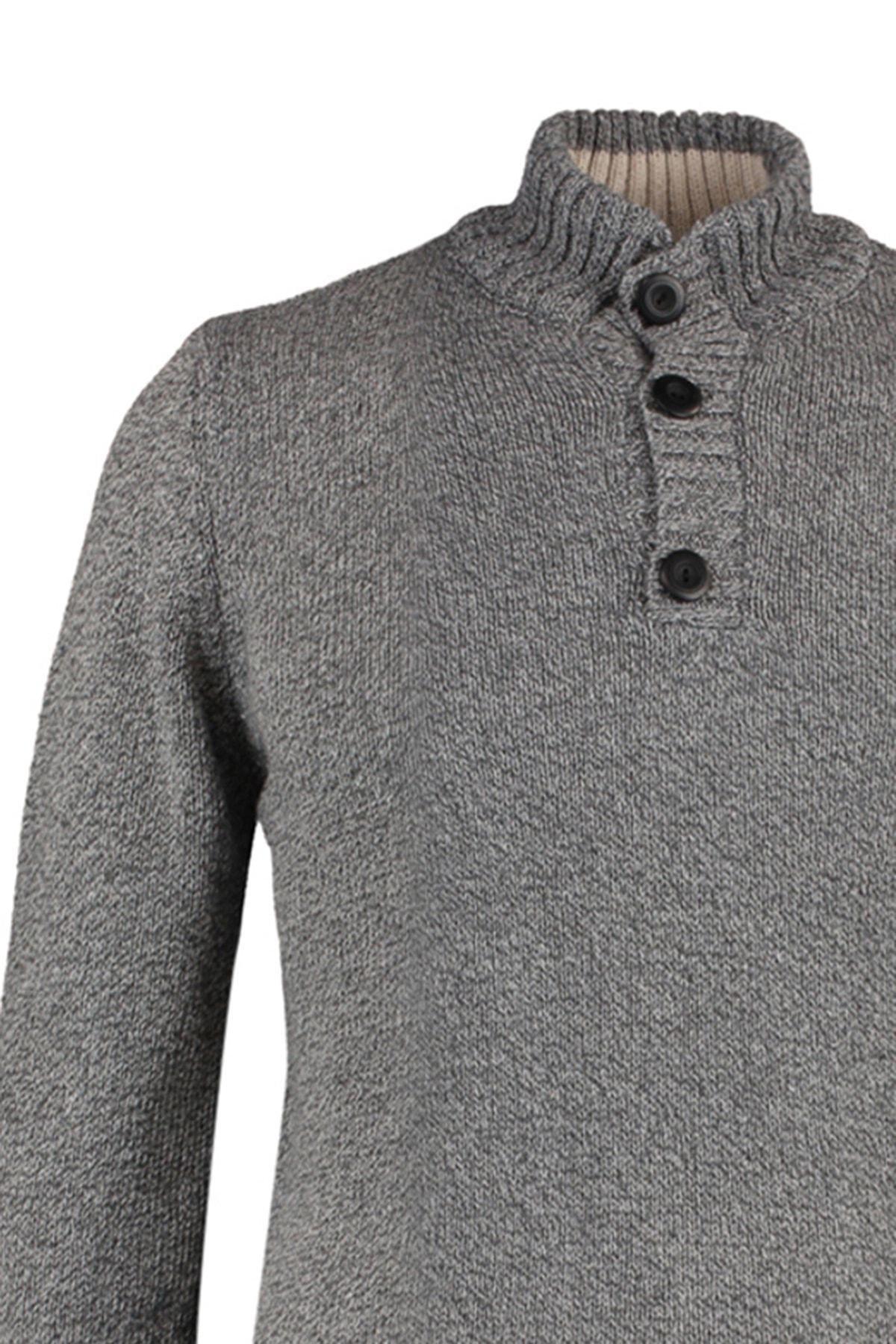 Grey Regular High Neck Sweater, , large image number 7