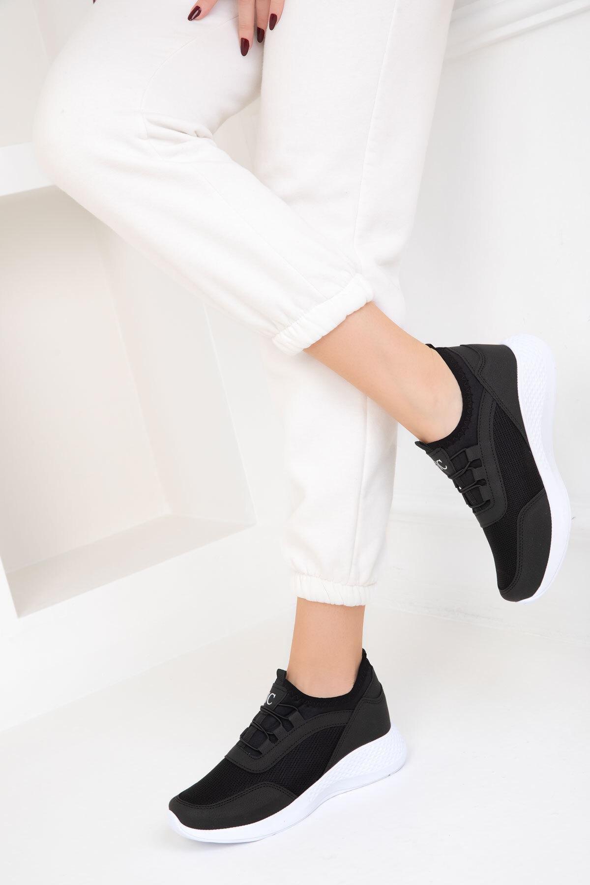 Black Elastic Sneakers, , large image number 0