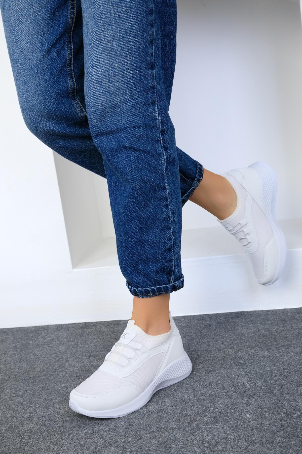 White Flat Sneakers, , large image number 0