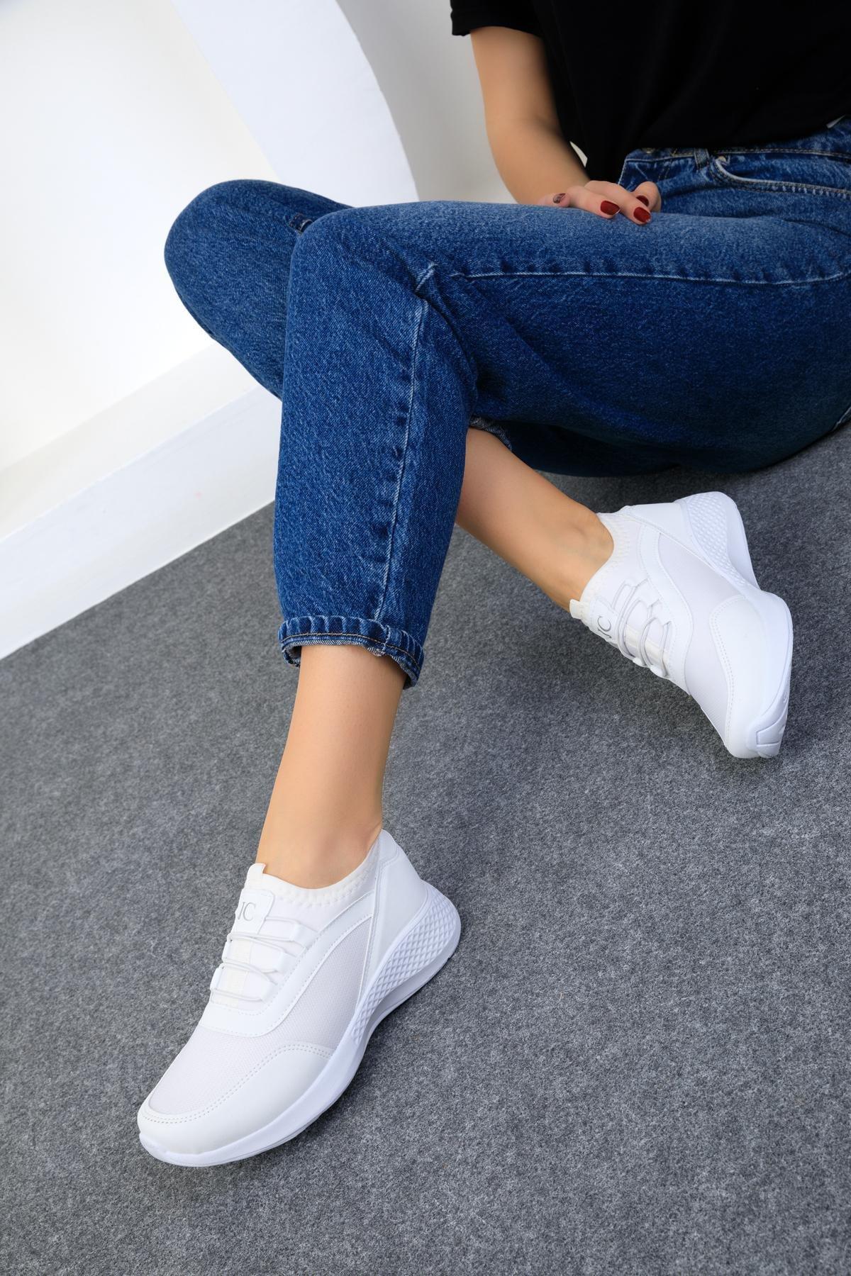White Flat Sneakers, , large image number 1