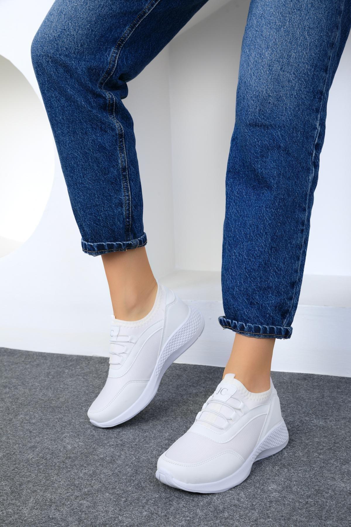 White Flat Sneakers, , large image number 2