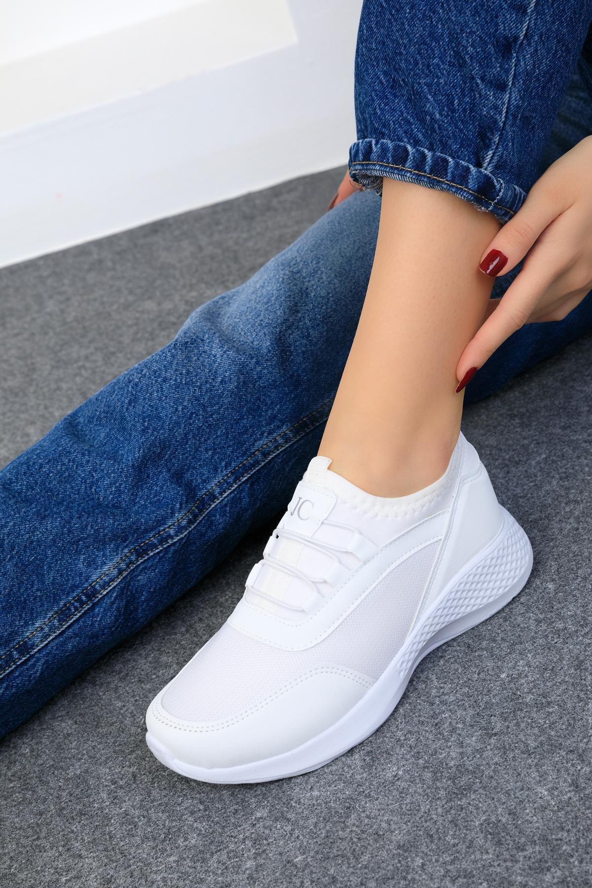 White Flat Sneakers, , large image number 4