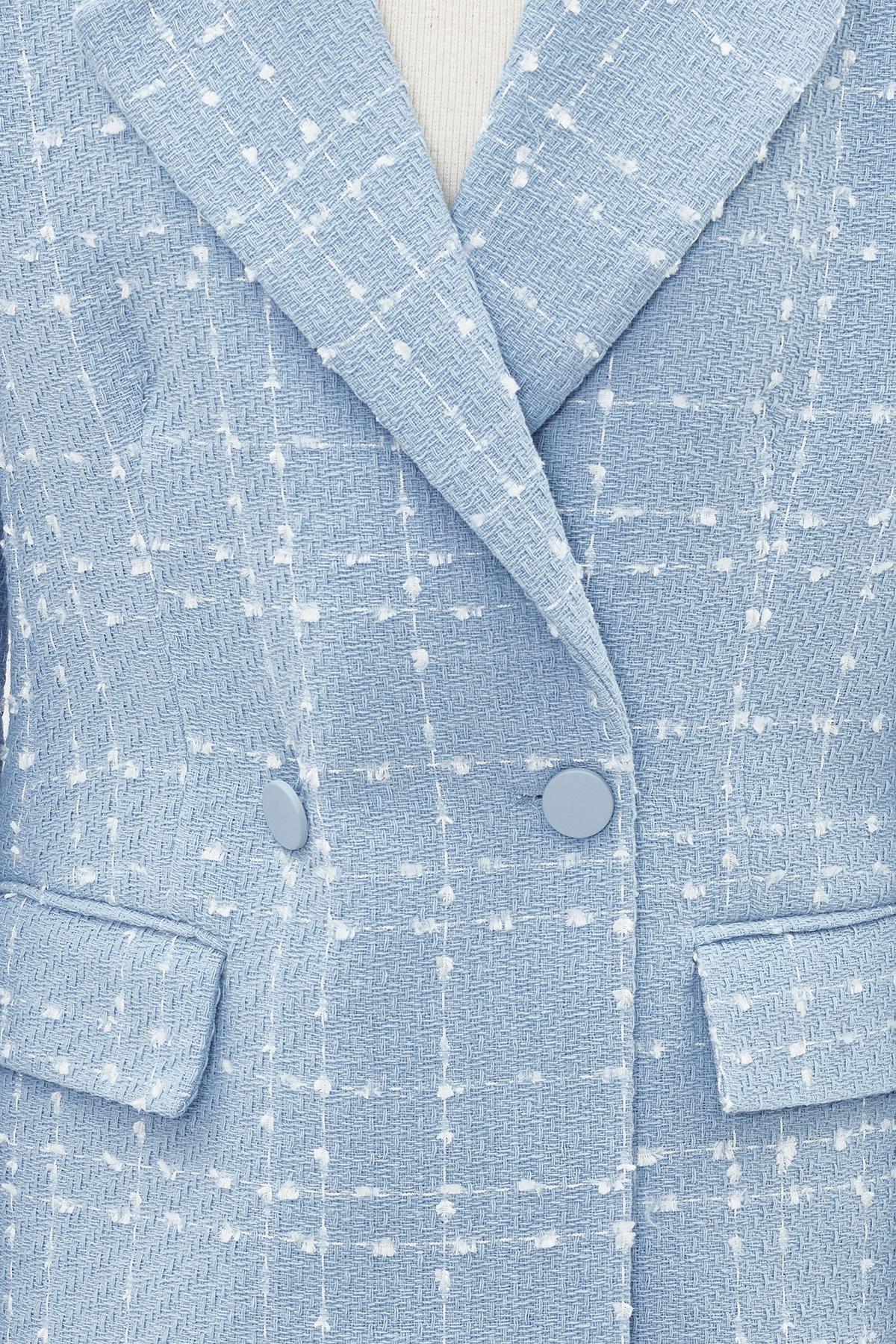 Blue Patterned Blazer, LIGHT BLUE, large image number 4