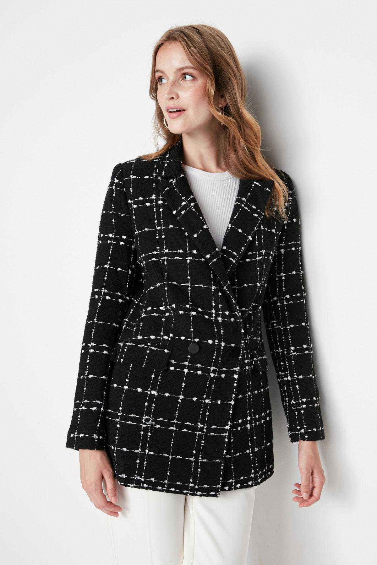 Black Oversize Blazer, Black, large image number 1