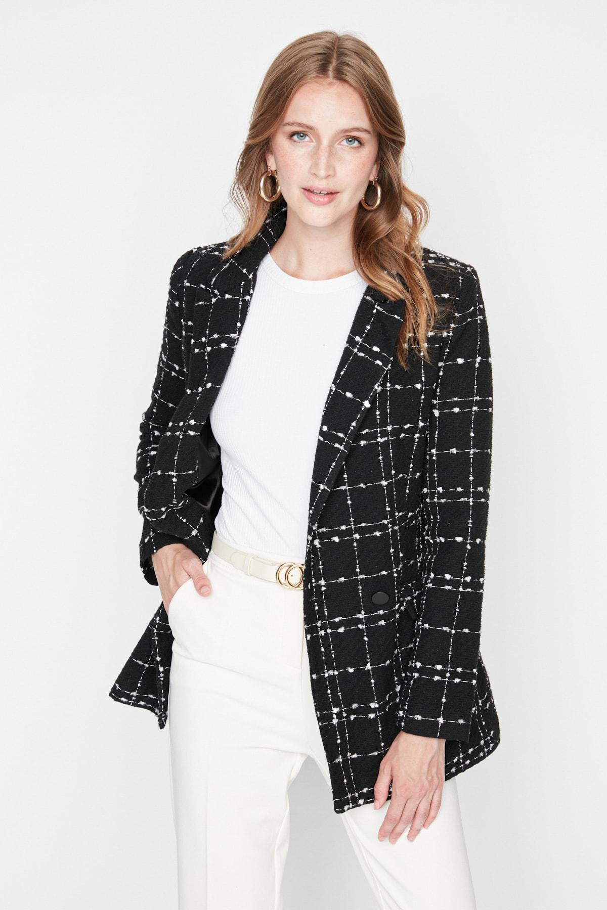 Black Oversize Blazer, Black, medium