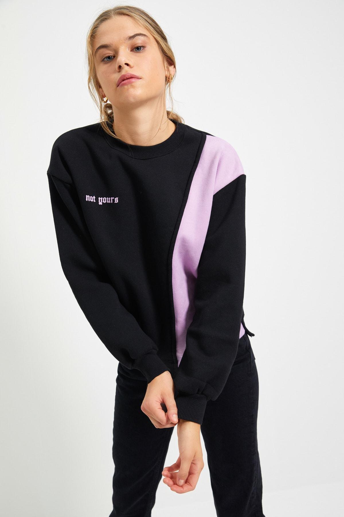 Black Colourblock Sweatshirt, Black, large image number 0