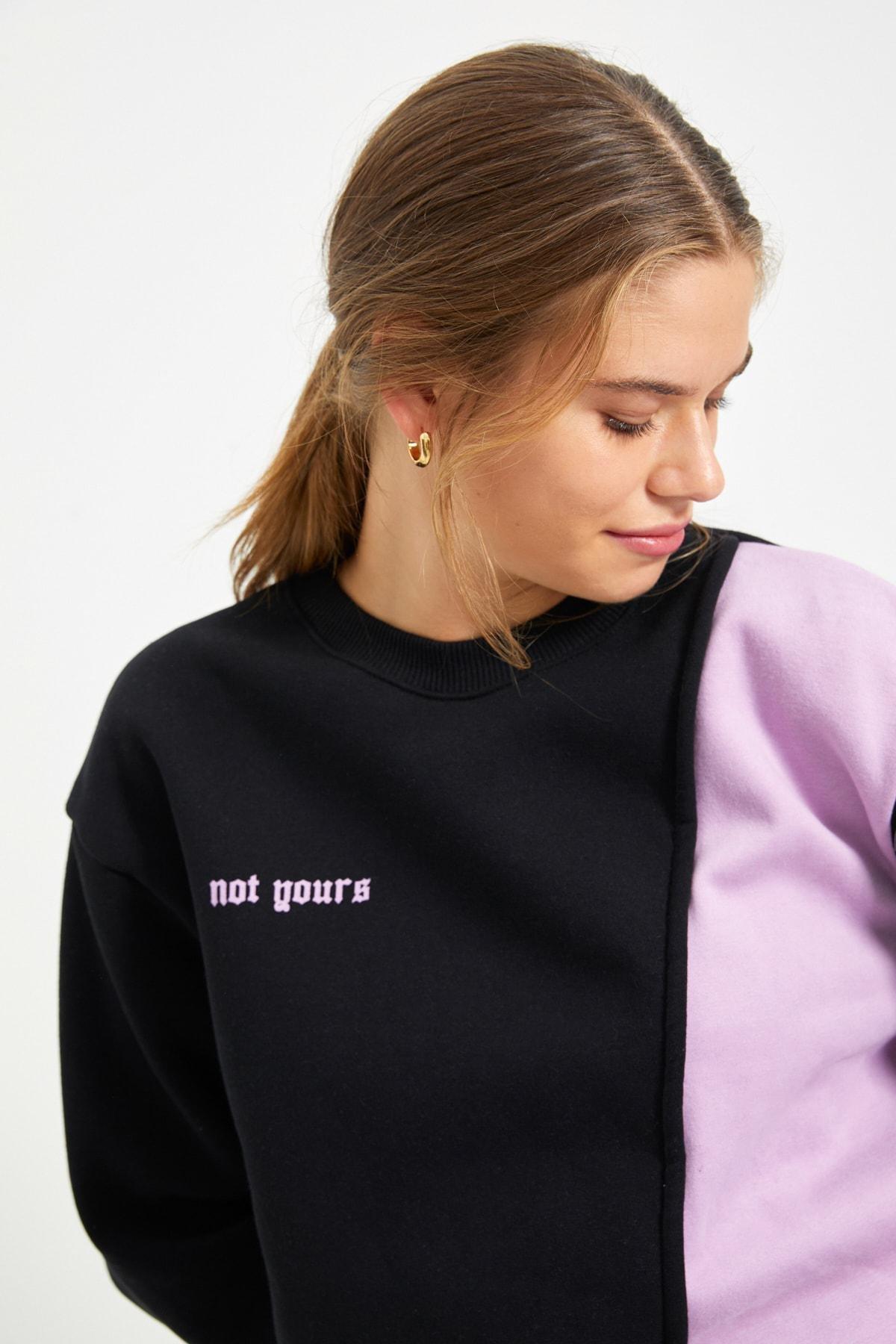 Black Colourblock Sweatshirt, Black, large image number 1