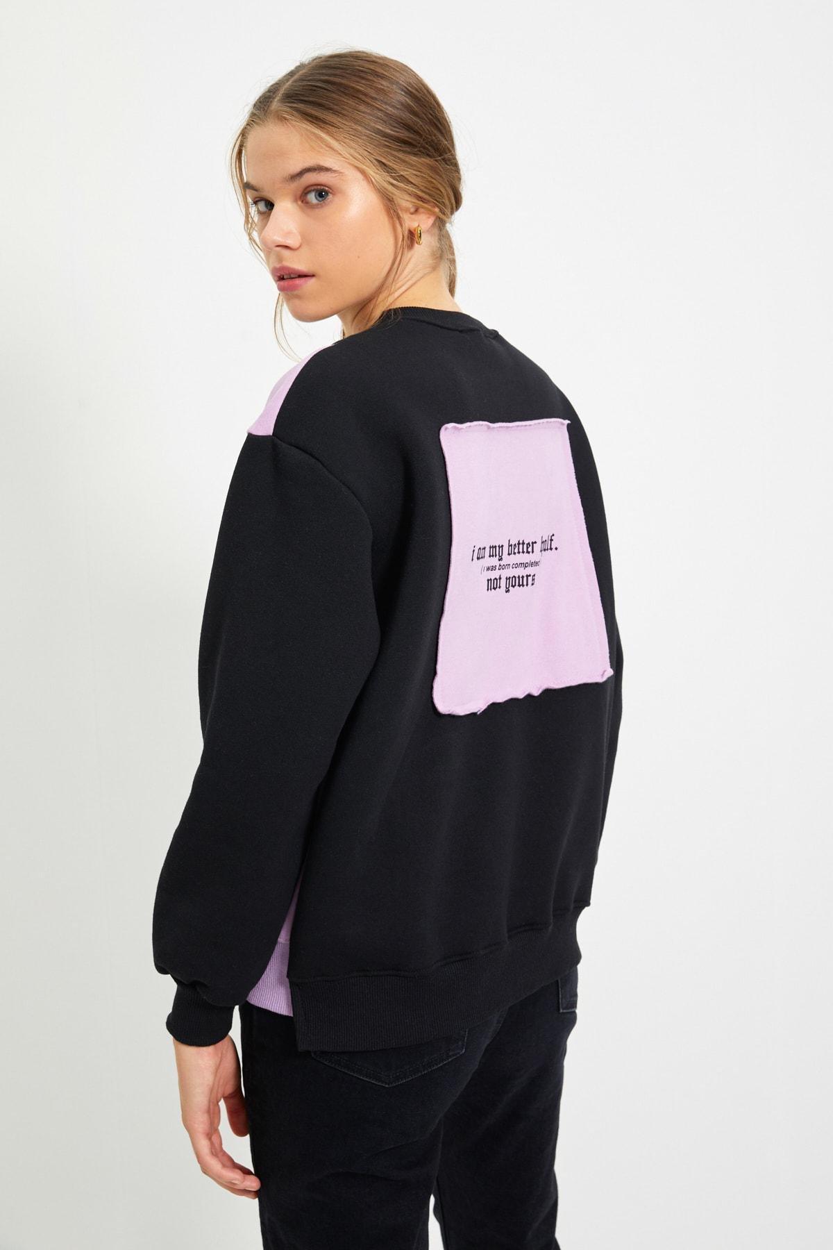 Black Colourblock Sweatshirt, Black, large image number 2