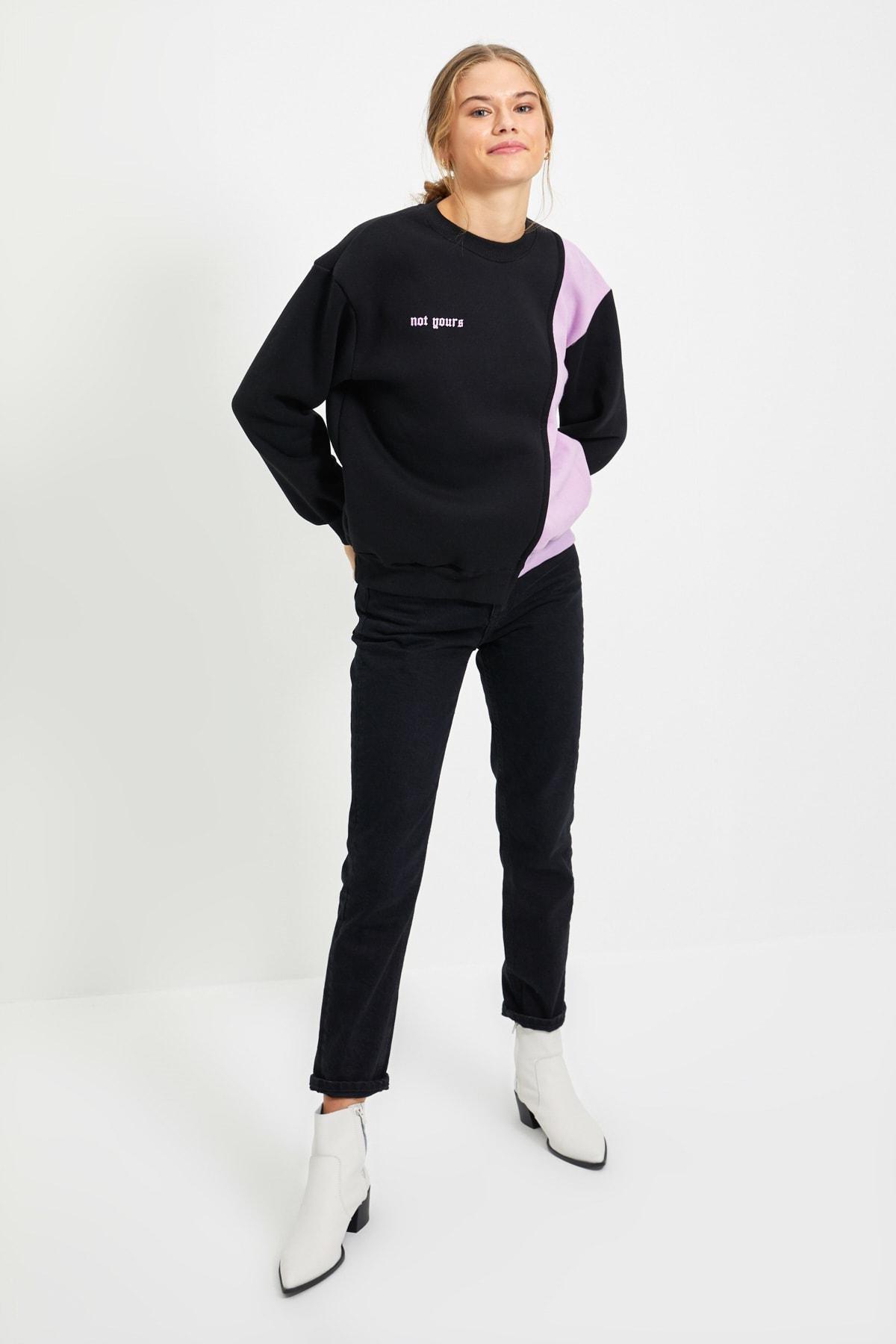 Black Colourblock Sweatshirt, Black, large image number 4