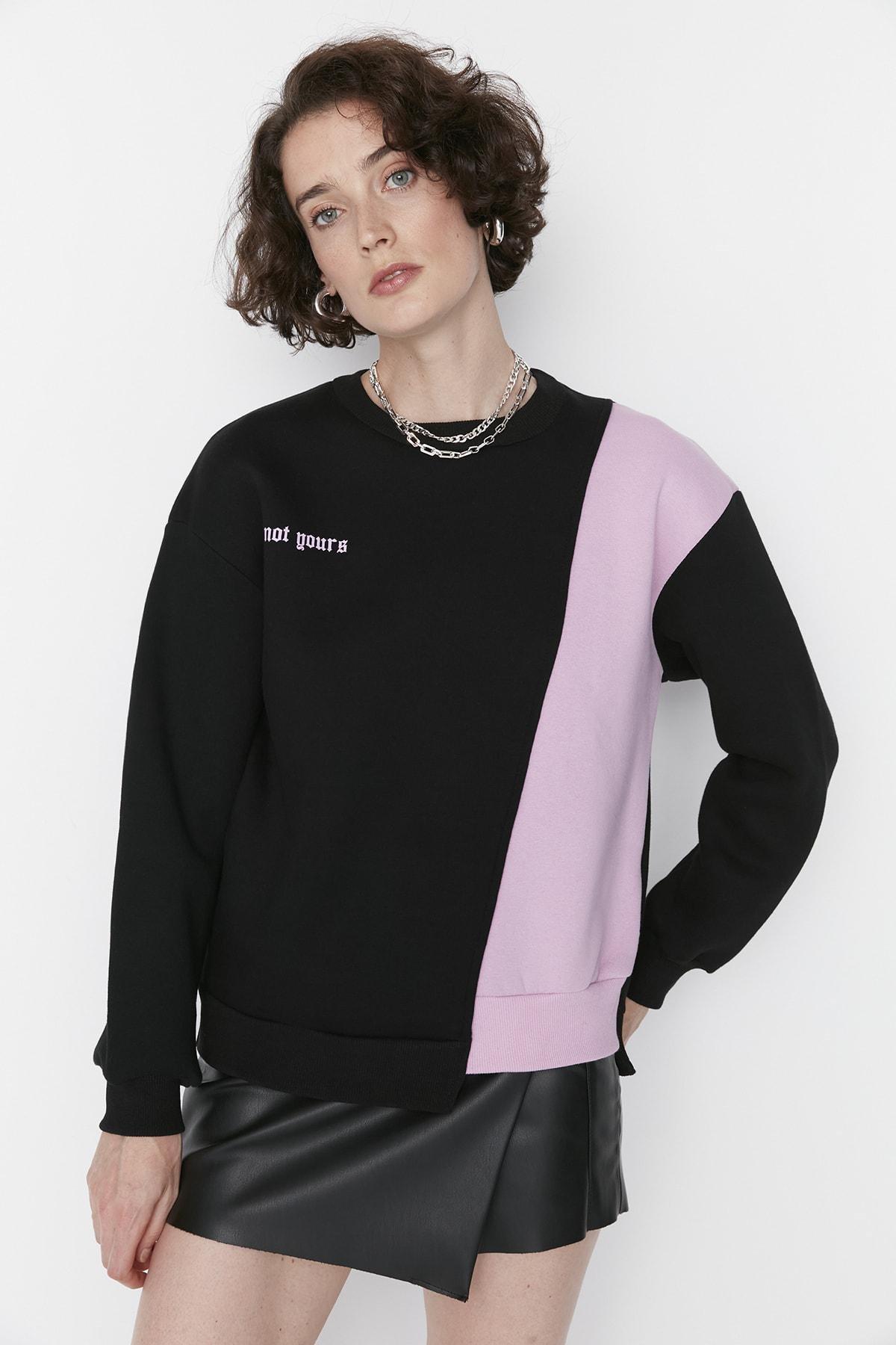 Black Colourblock Sweatshirt, Black, large image number 5