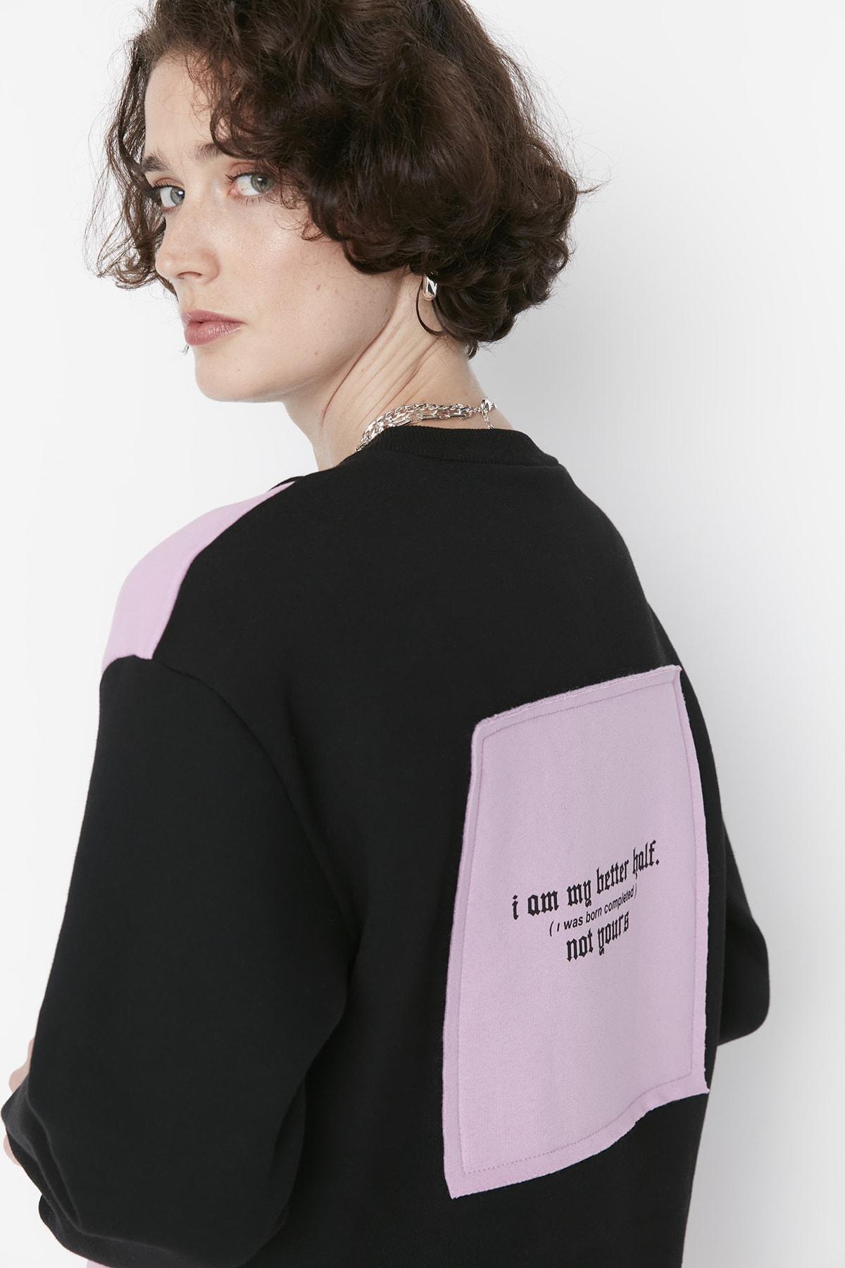 Black Colourblock Sweatshirt, Black, large image number 6
