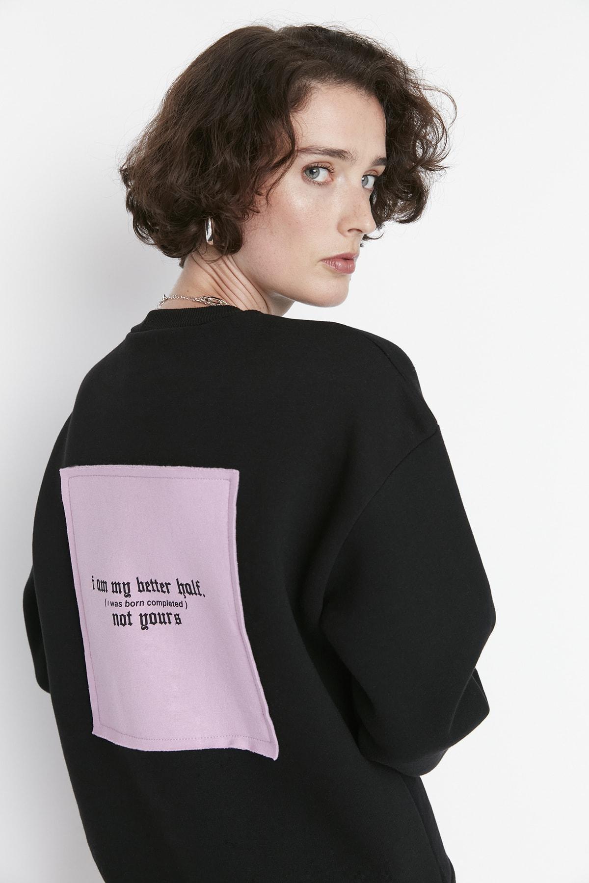 Black Colourblock Sweatshirt, Black, large image number 7
