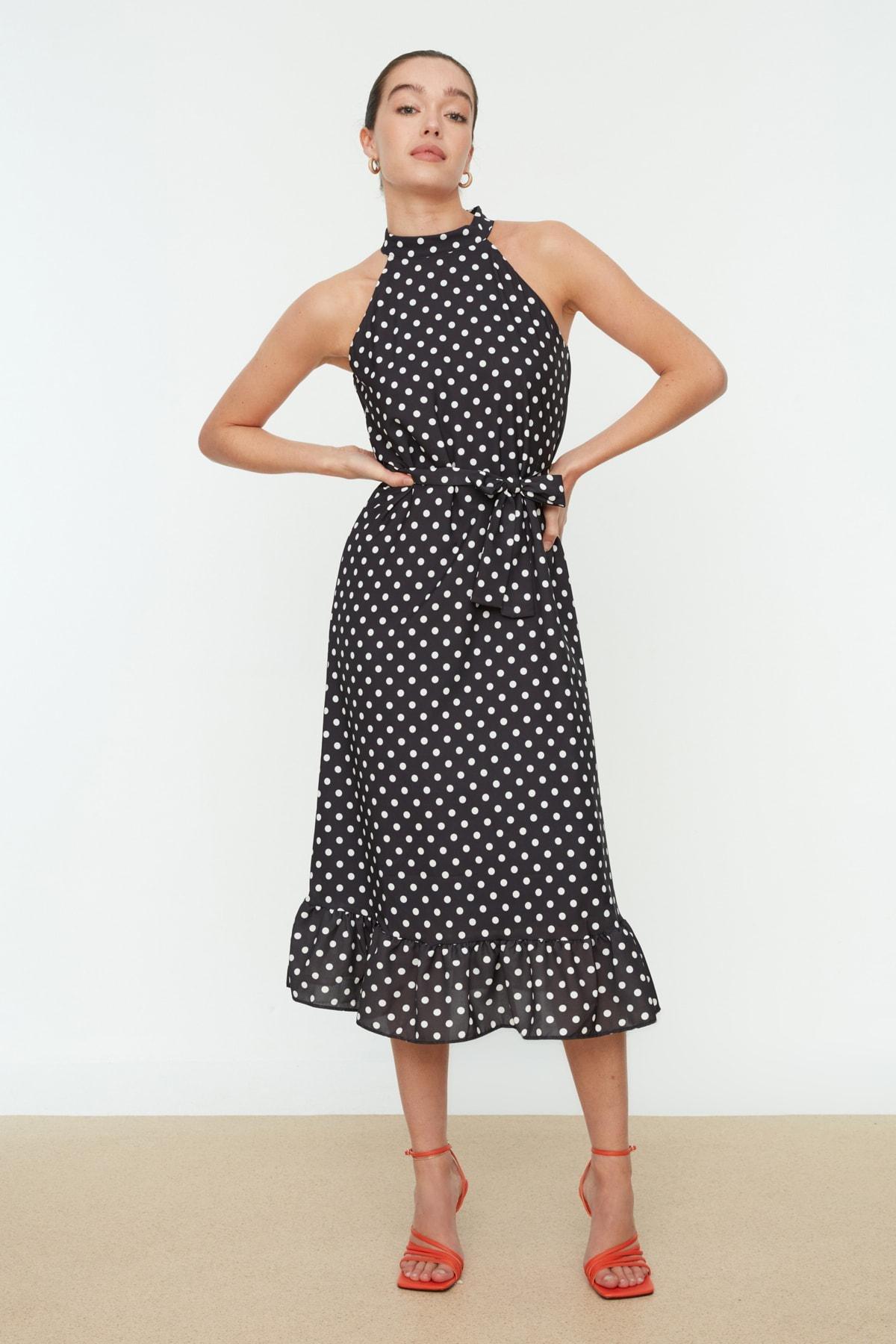 Multicolour Belted Midi Dress, , large image number 0