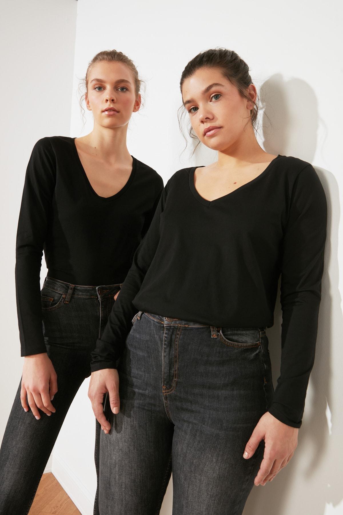 Black Crew Neck T-Shirt, Black, large image number 5