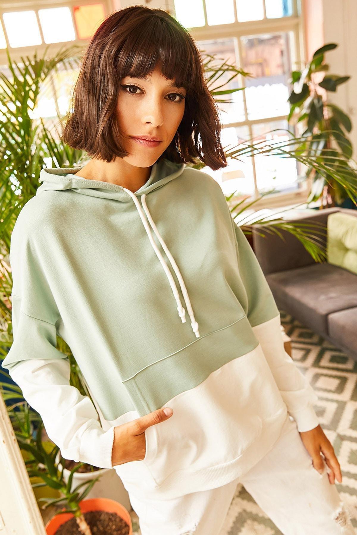 Multicolour Oversized Sweatshirt, MINT GREEN, large image number 3