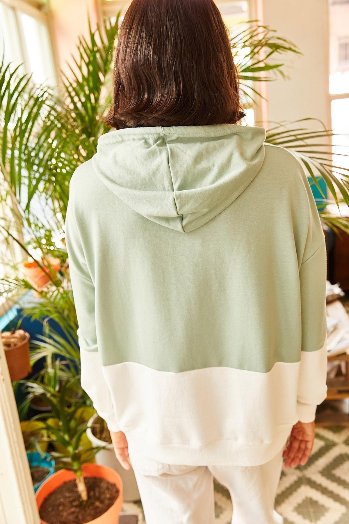 Multicolour Oversized Sweatshirt, MINT GREEN, large image number 5