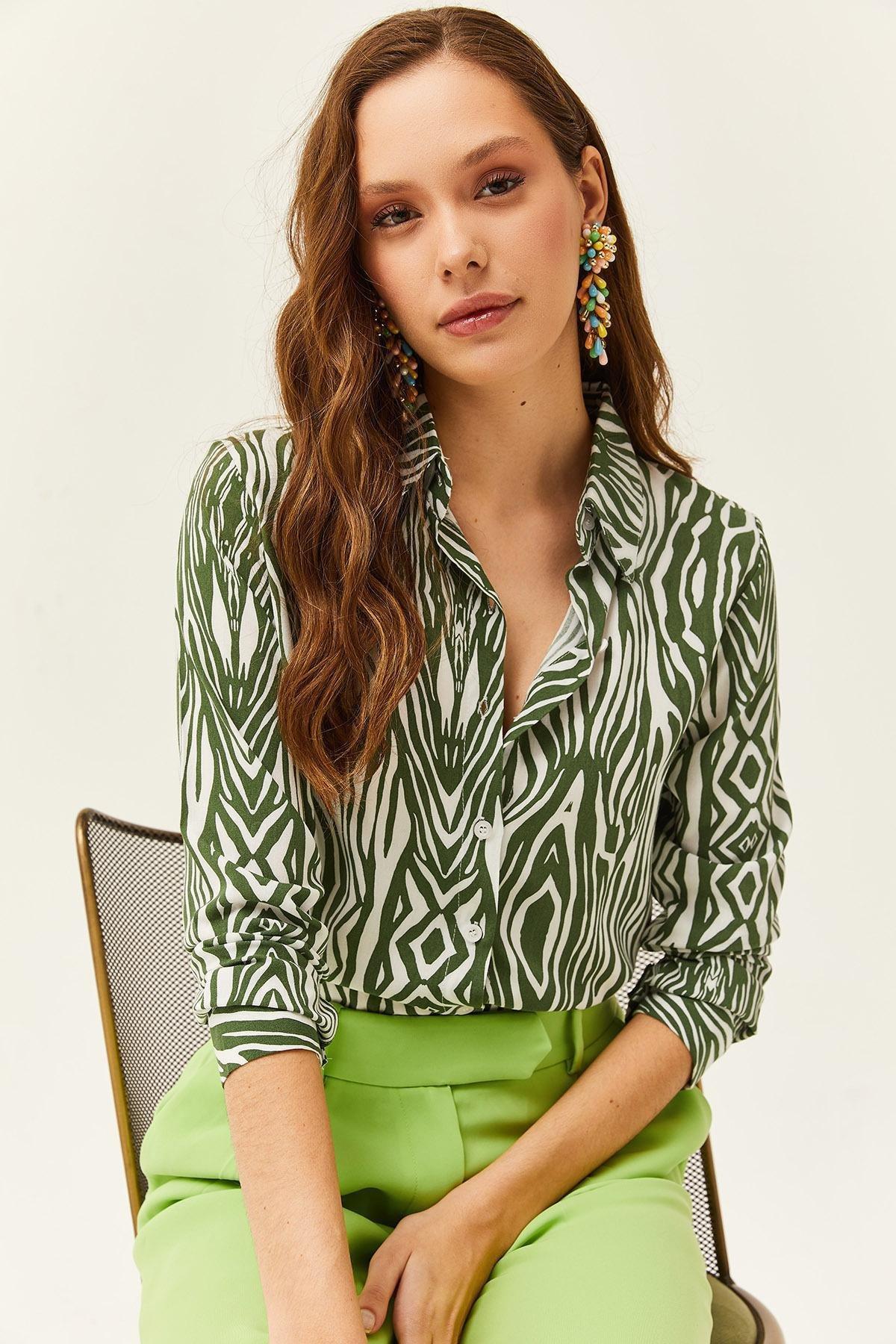 Green Zebra Patterned Shirt, , large image number 2