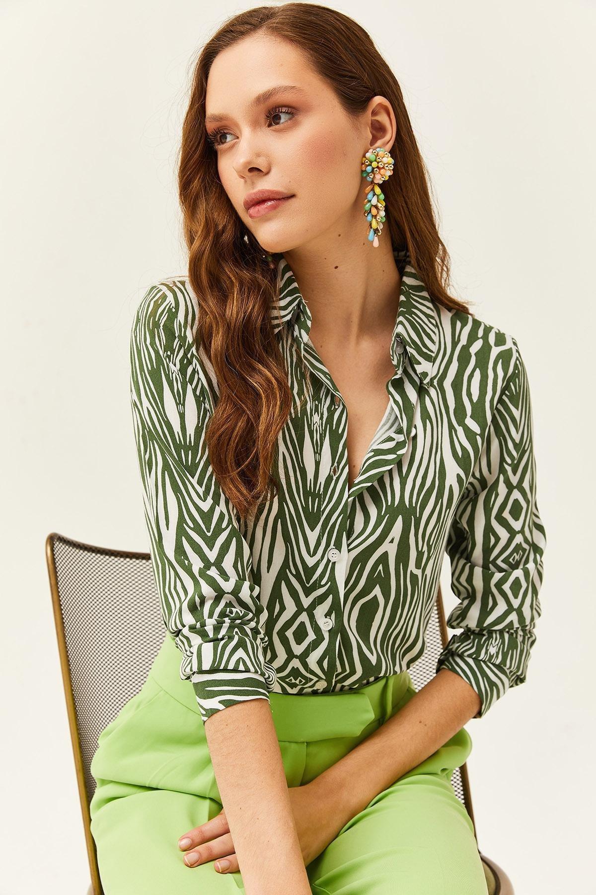 Green Zebra Patterned Shirt, , large image number 3