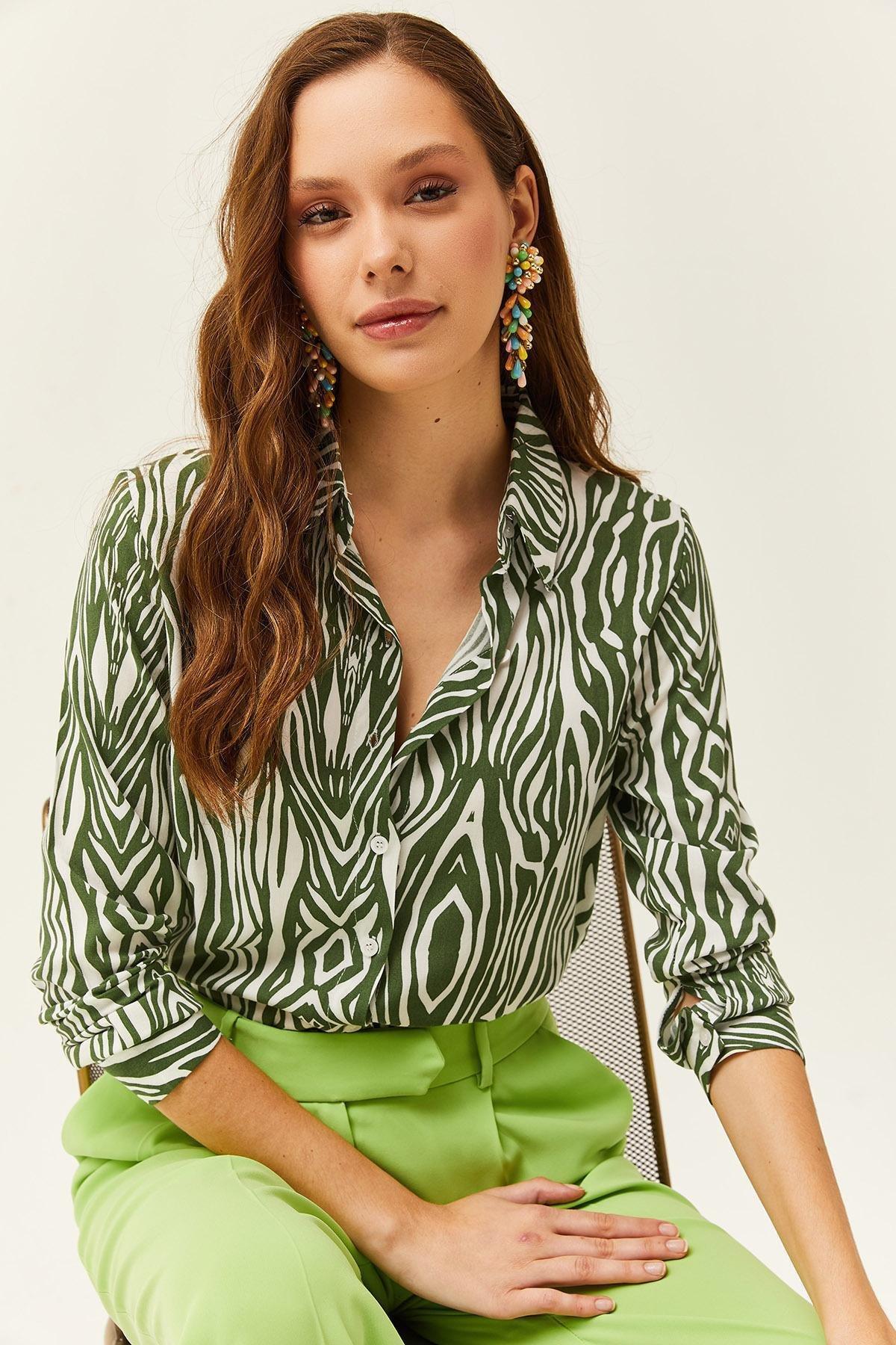 Green Zebra Patterned Shirt, , large image number 4