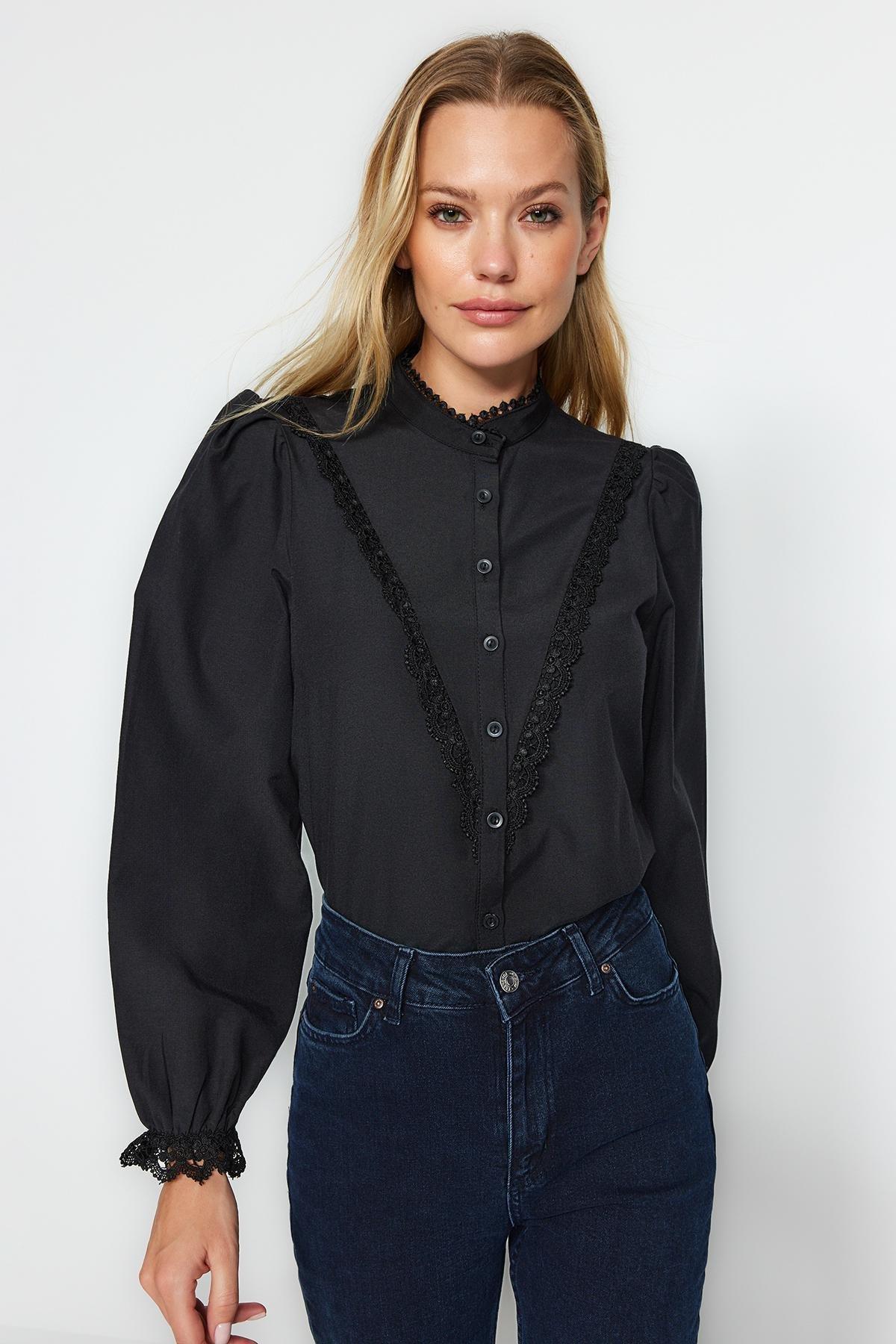 Black Regular Shirt, , large image number 5