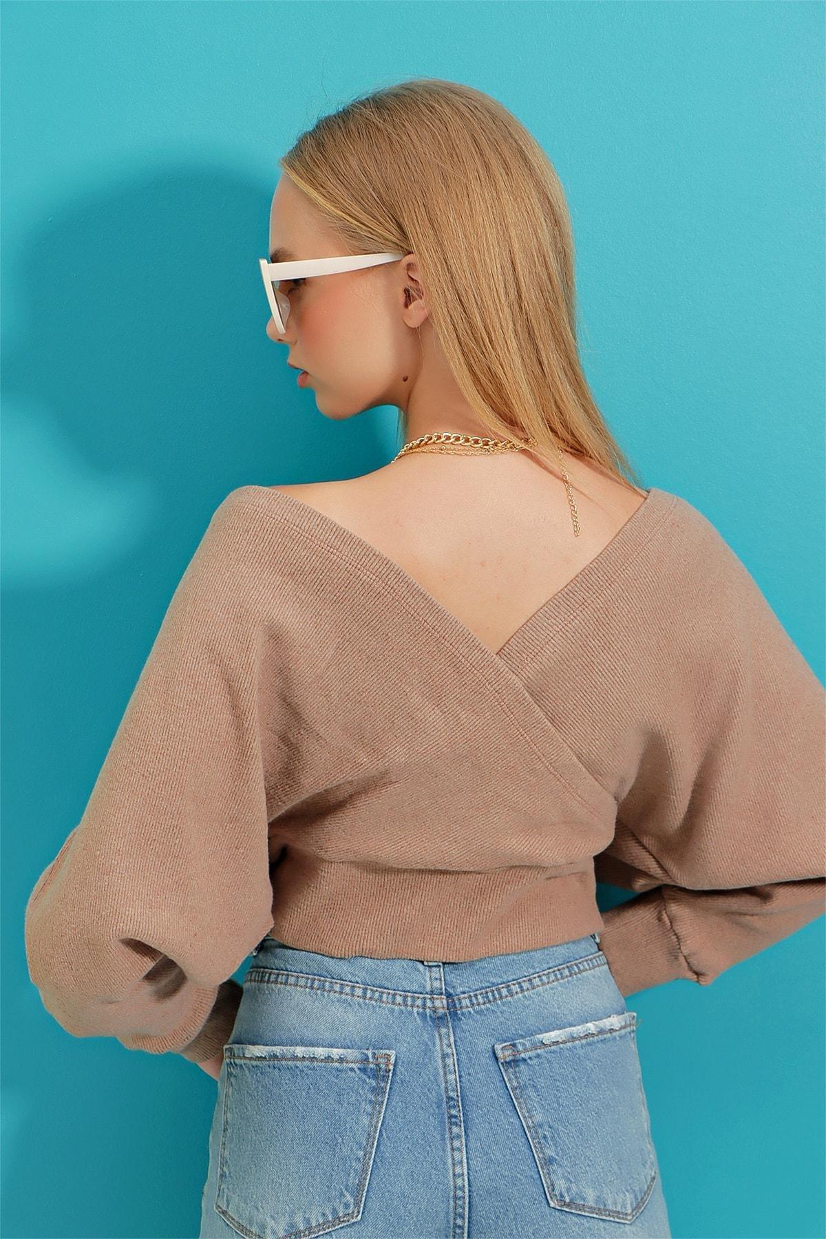 Beige Cache-Coeur Blouse, , large image number 5