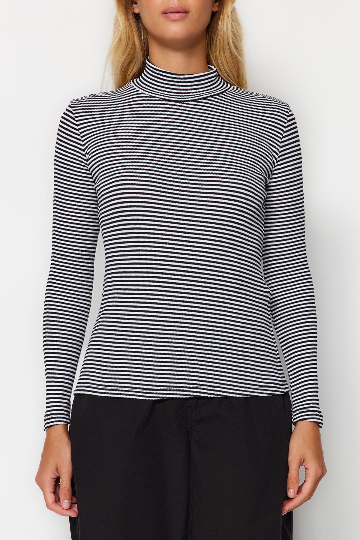 Multicolour Striped Collared Stretched Blouse, , large image number 3