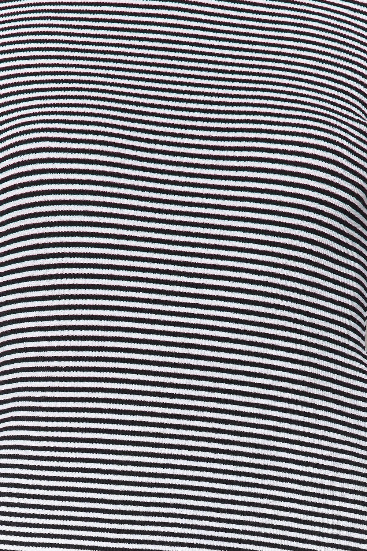Multicolour Striped Collared Stretched Blouse, , large image number 4