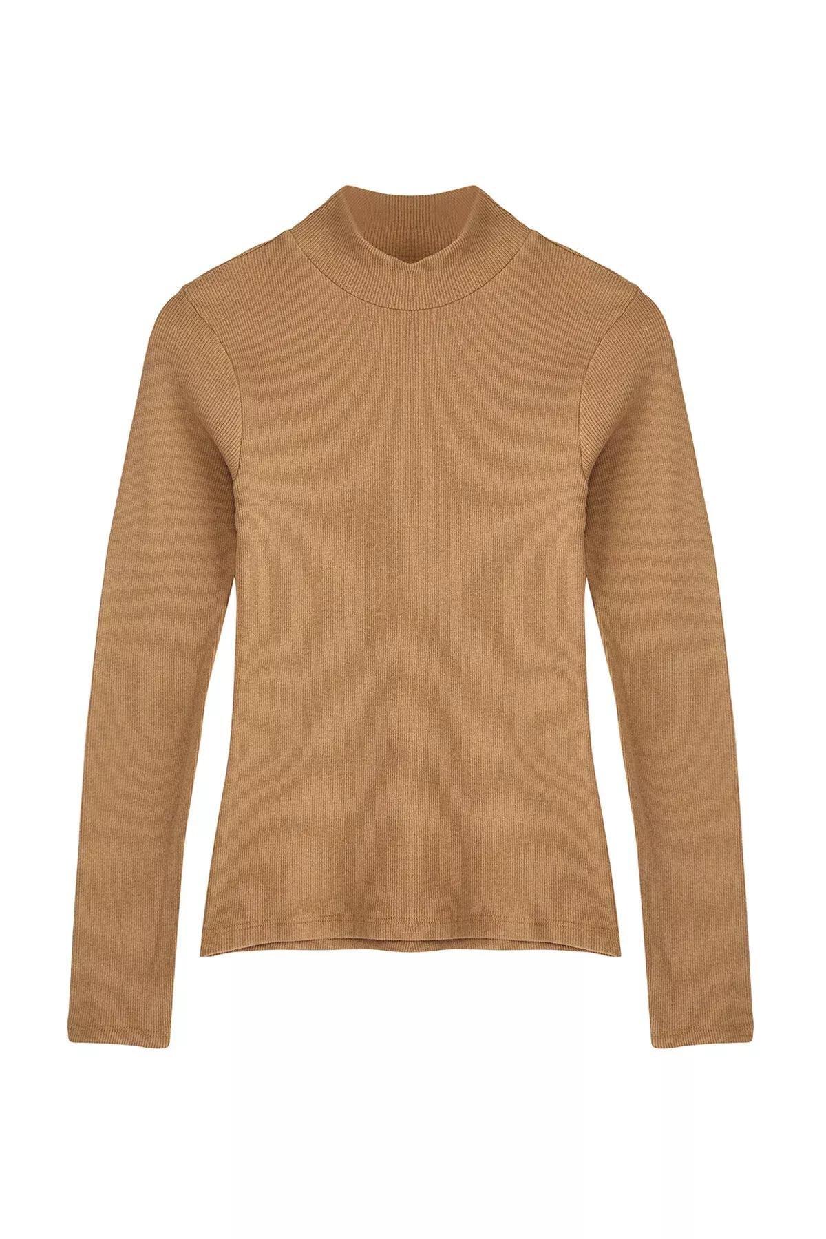 Brown Standing Collar Blouse, Brown, large image number 11