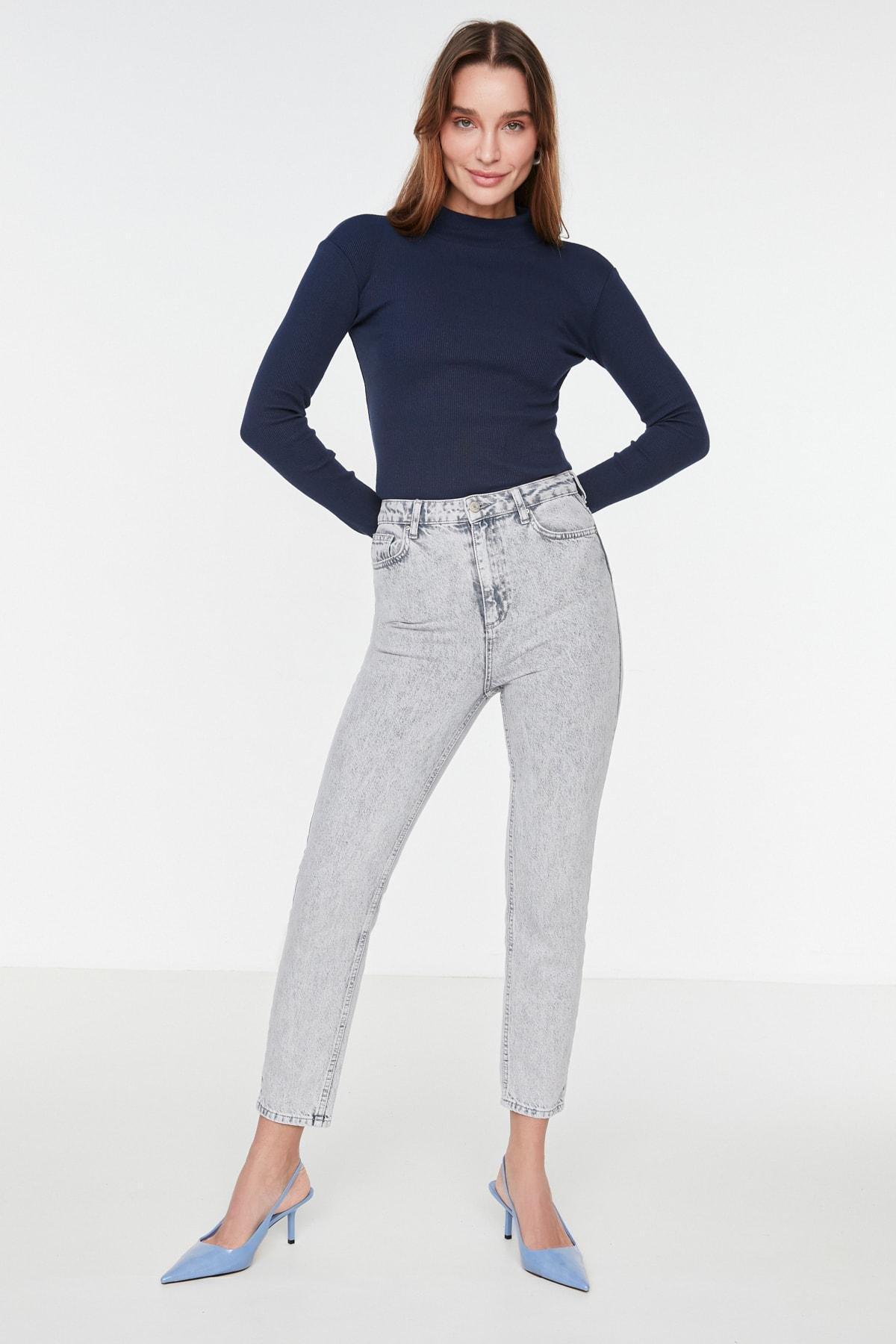 Blue Fitted Blouse, Dark blue, medium